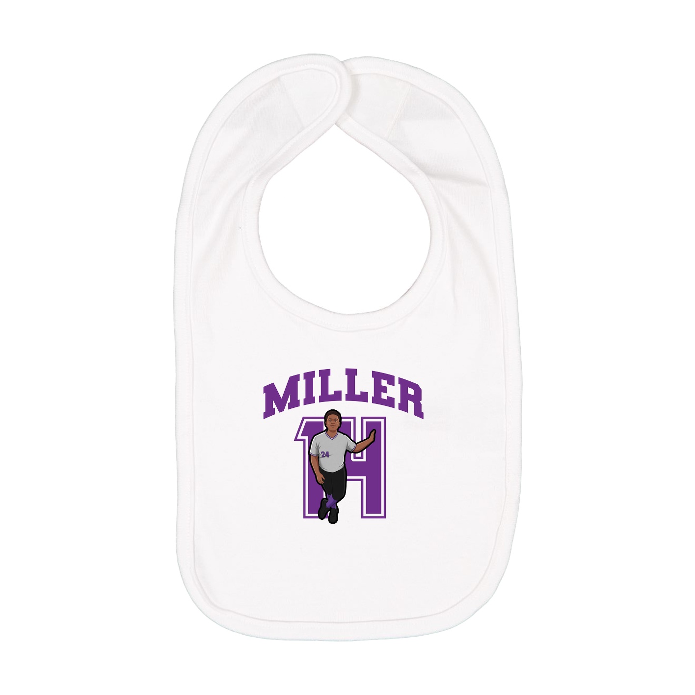Infant Bib — Number in White