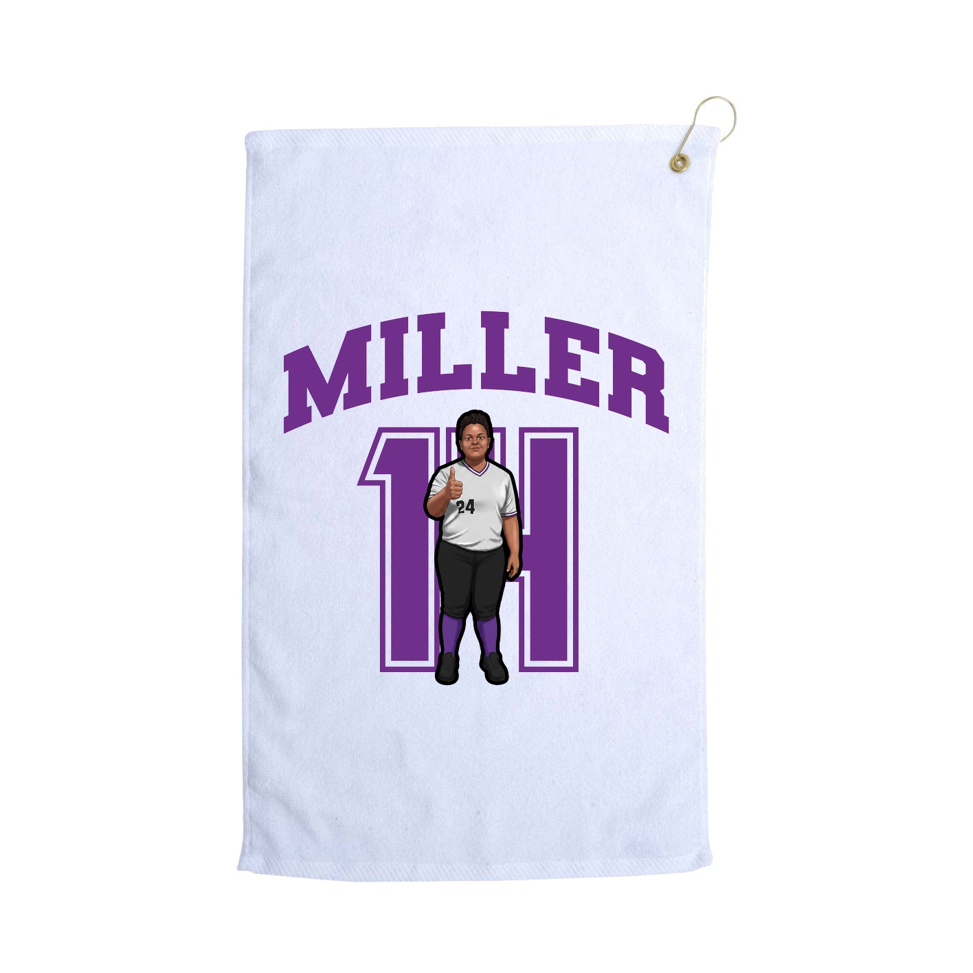 Golf Towel — Number in White