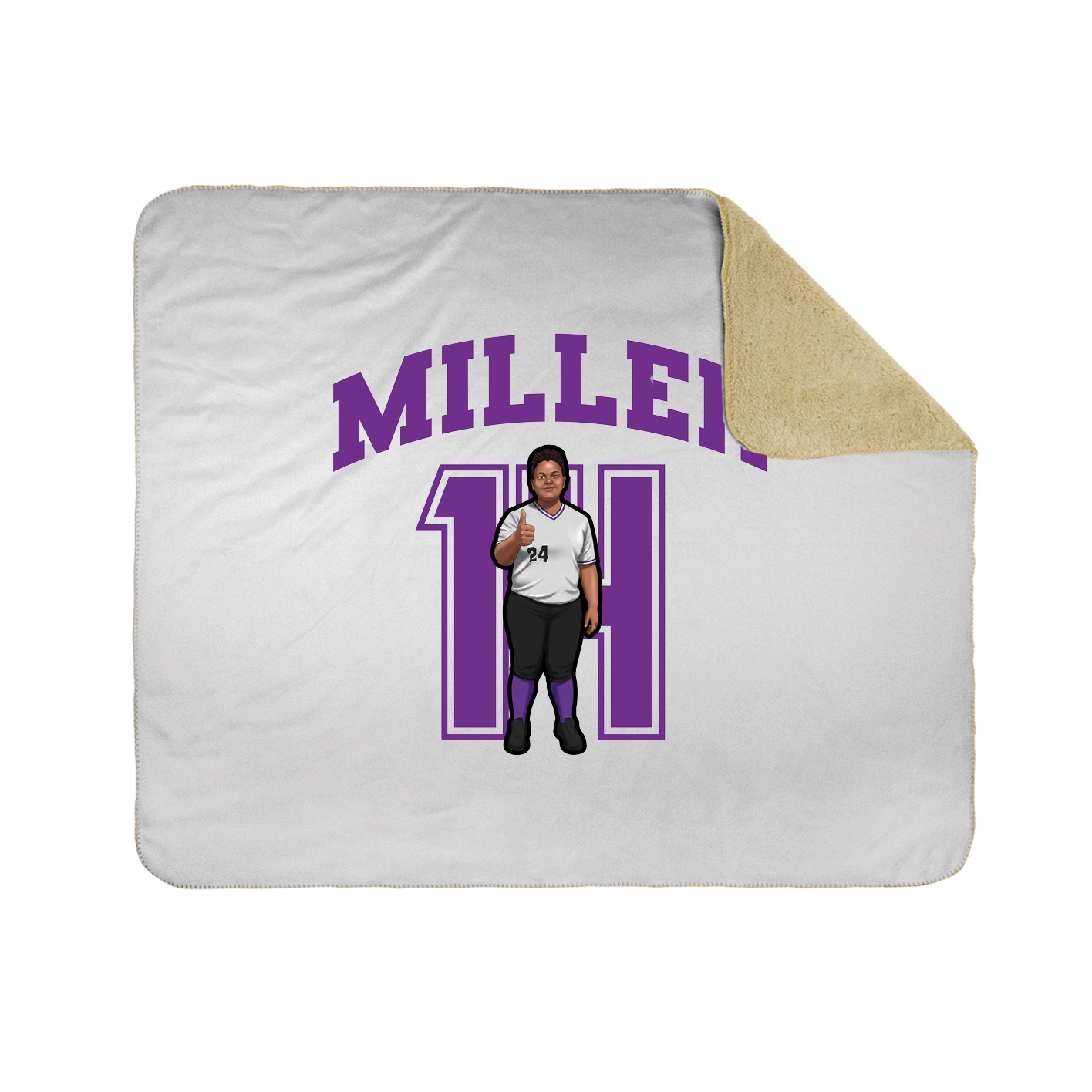 Throw Blanket — Number in White