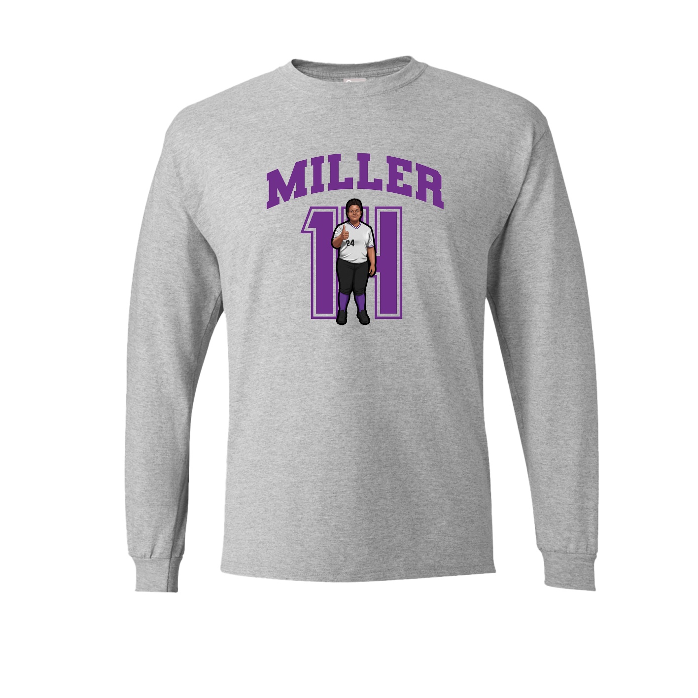 Long Sleeve Tee — Number in Grey