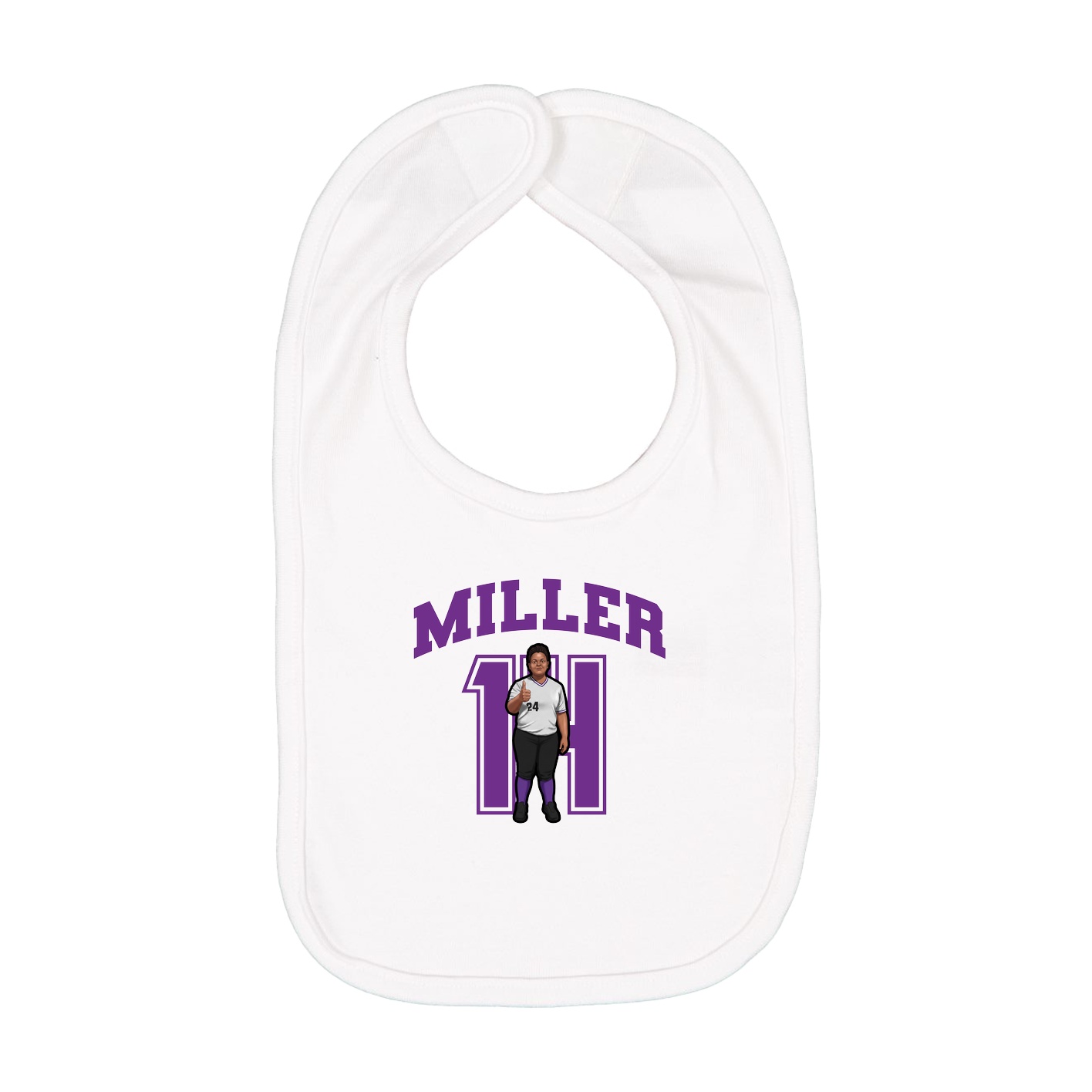 Infant Bib — Number in White