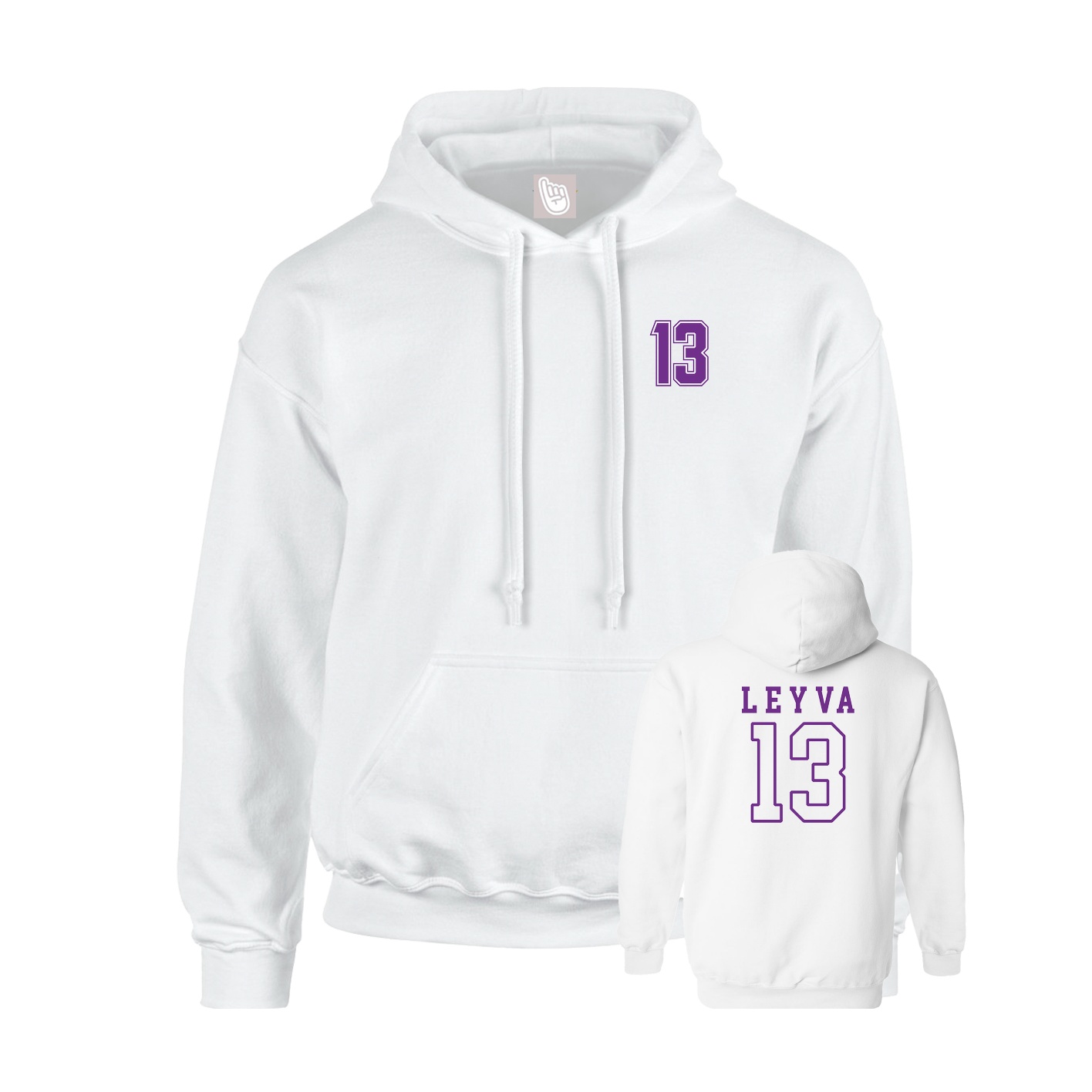 Youth Hoodie — Chest Back in White
