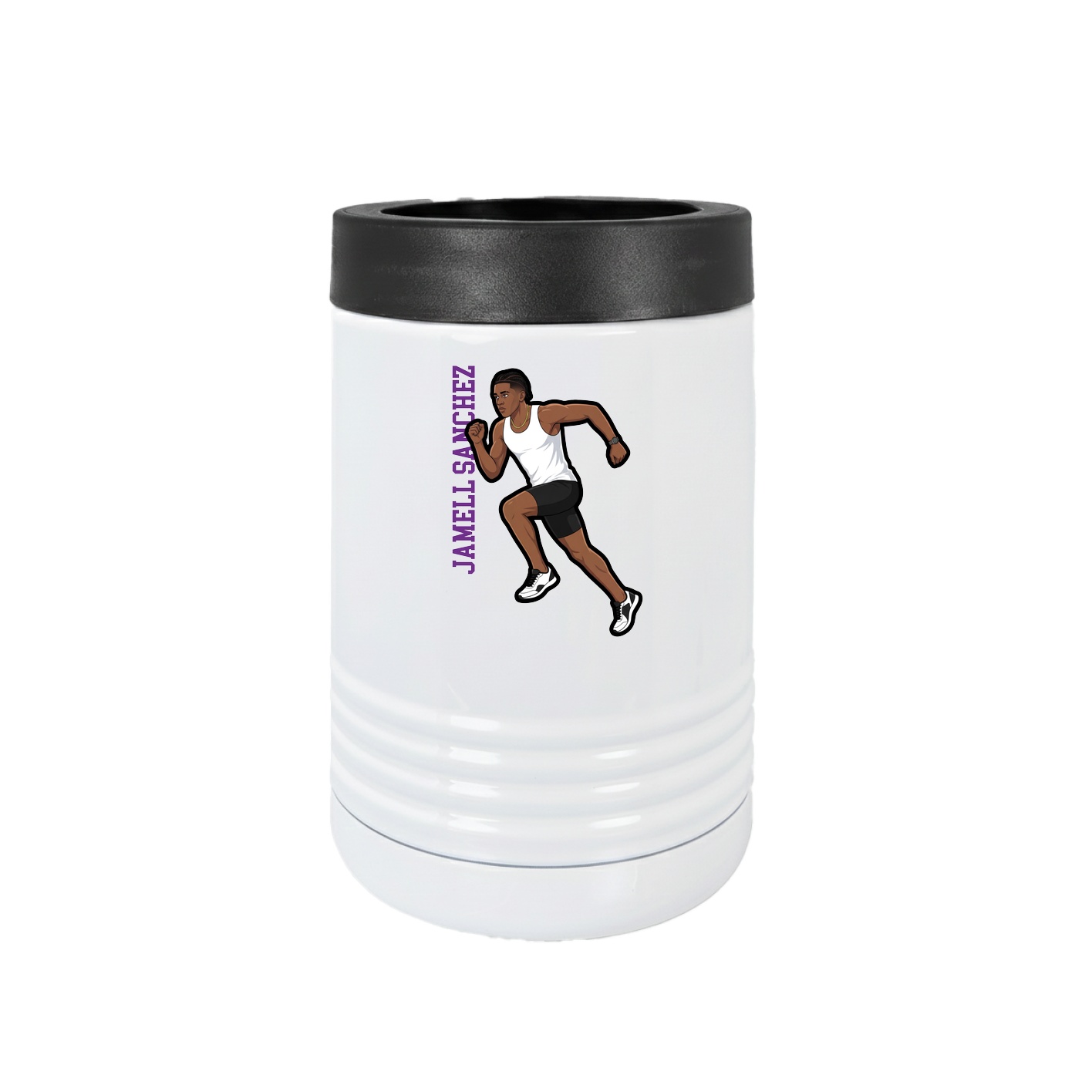 Beverage Holder — Name Vertical in White