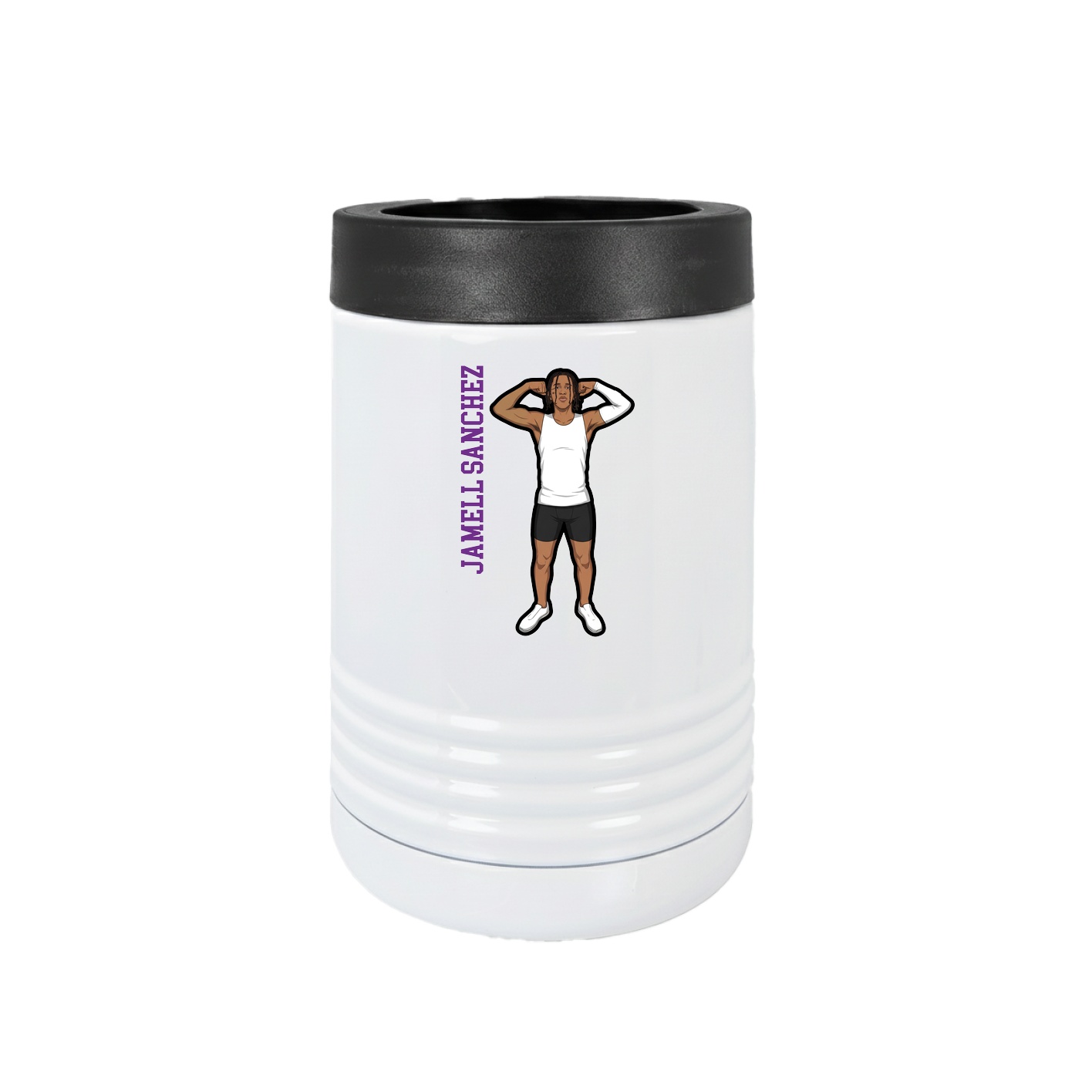 Beverage Holder — Name Vertical in White