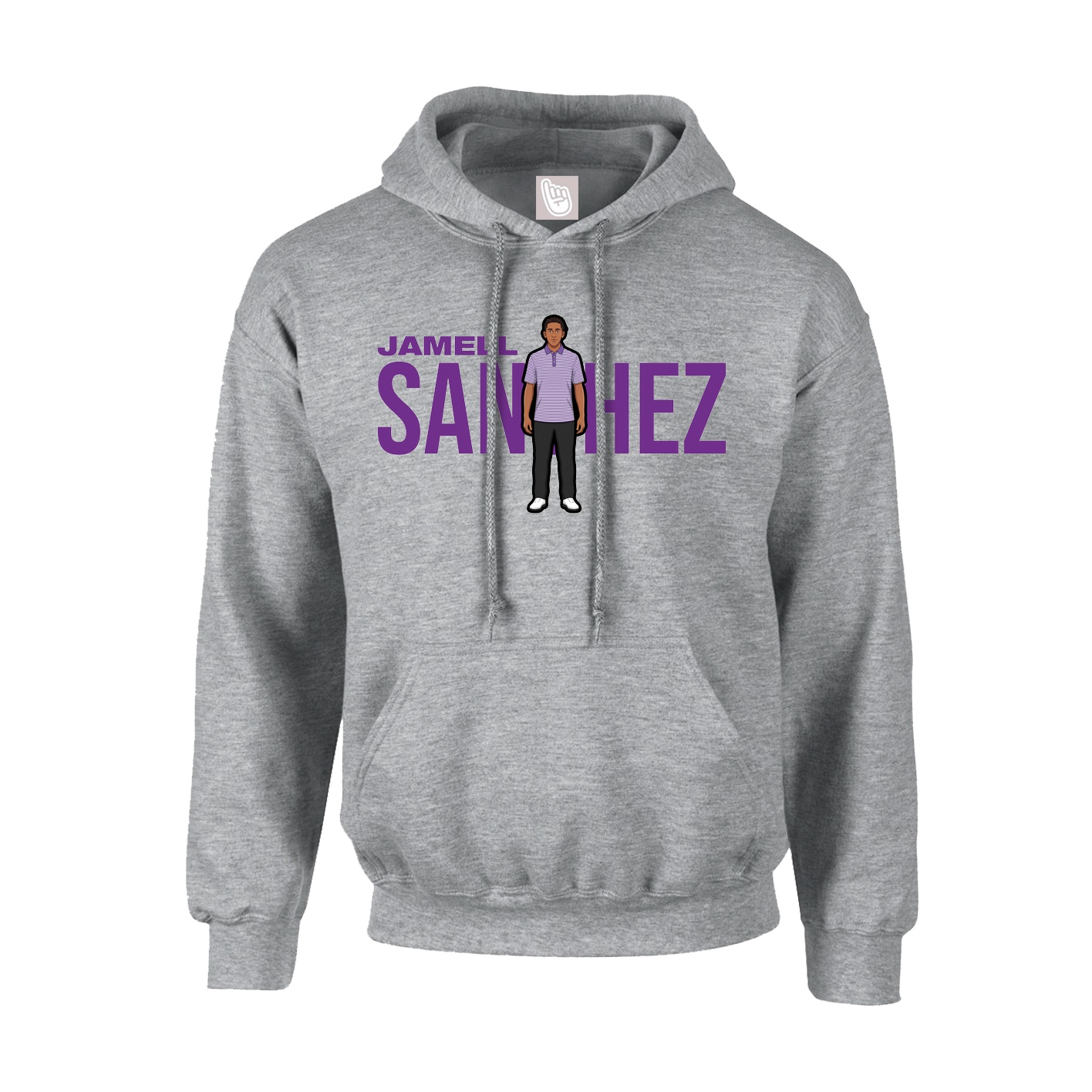 Hoodie — Player Name in Grey