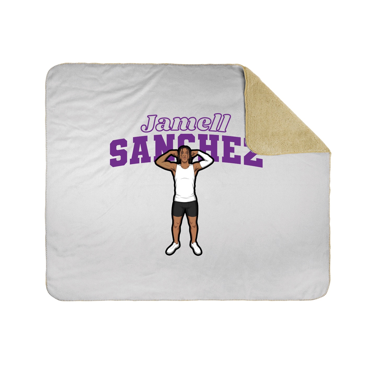Throw Blanket — Name Arch in White