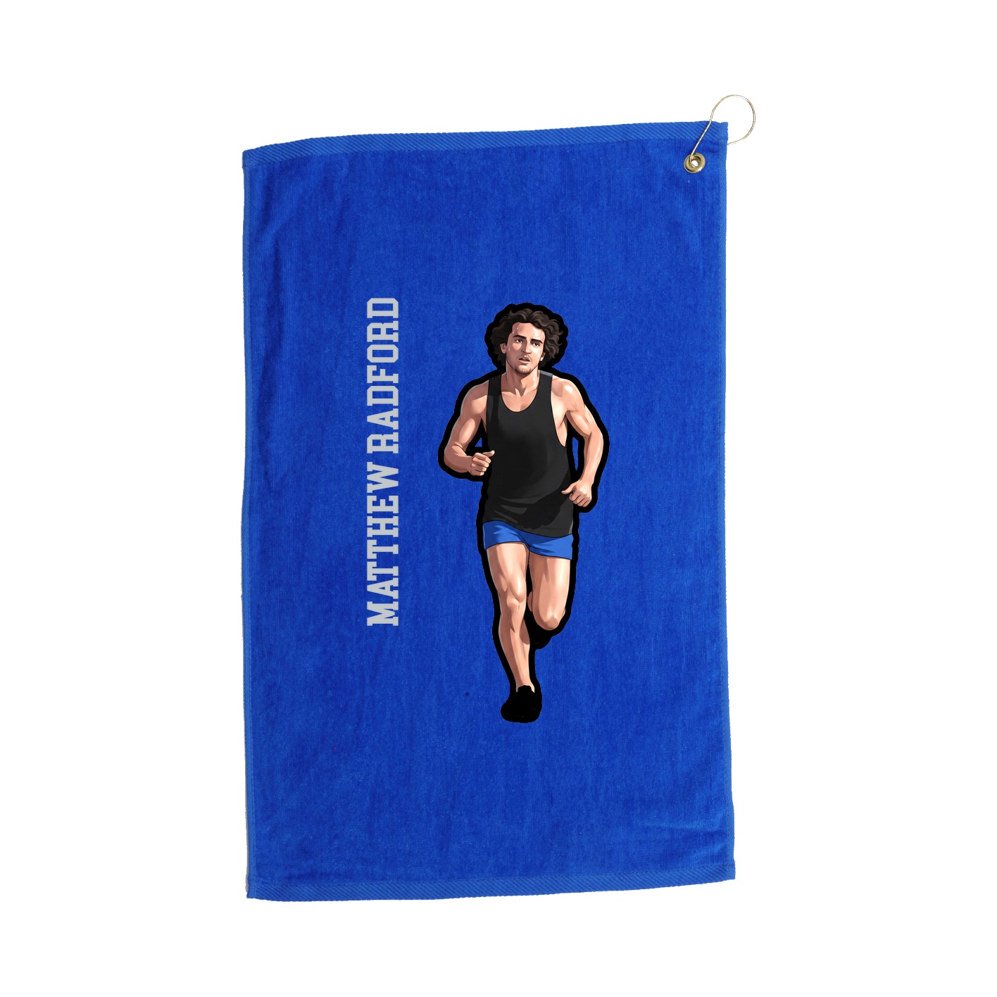 Golf Towel — Name Vertical in Royal