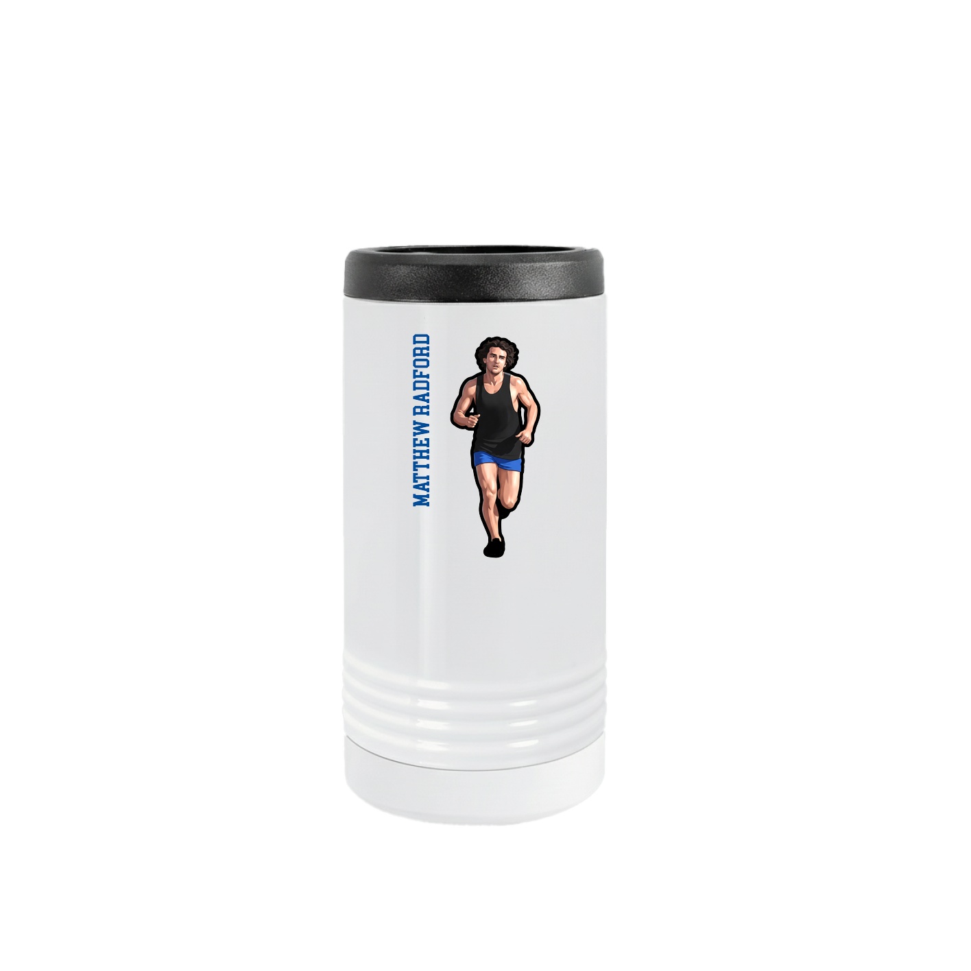 Slim Beverage Holder — Name Vertical in White