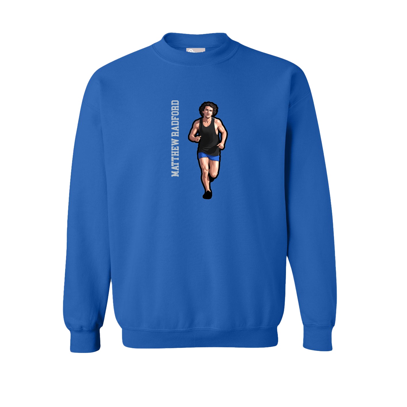 Fleece Crew — Name Vertical in Royal