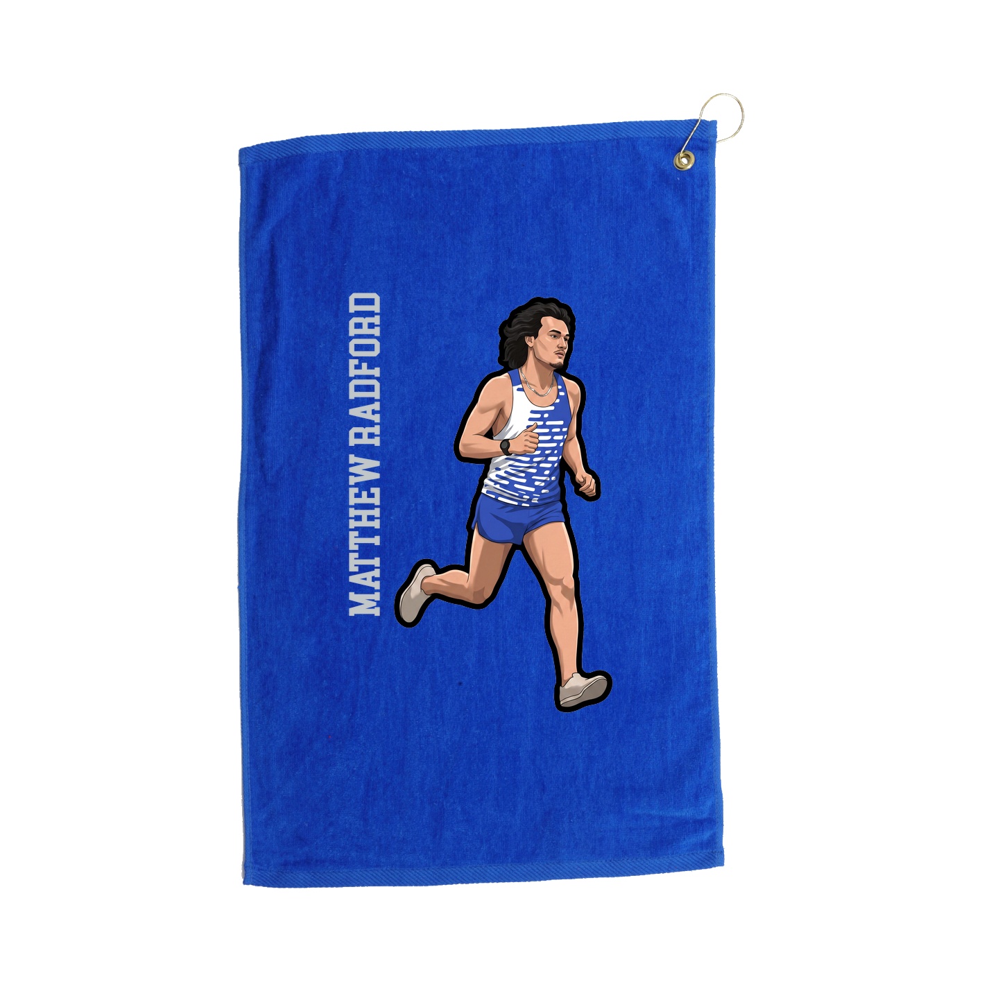 Golf Towel — Name Vertical in Royal