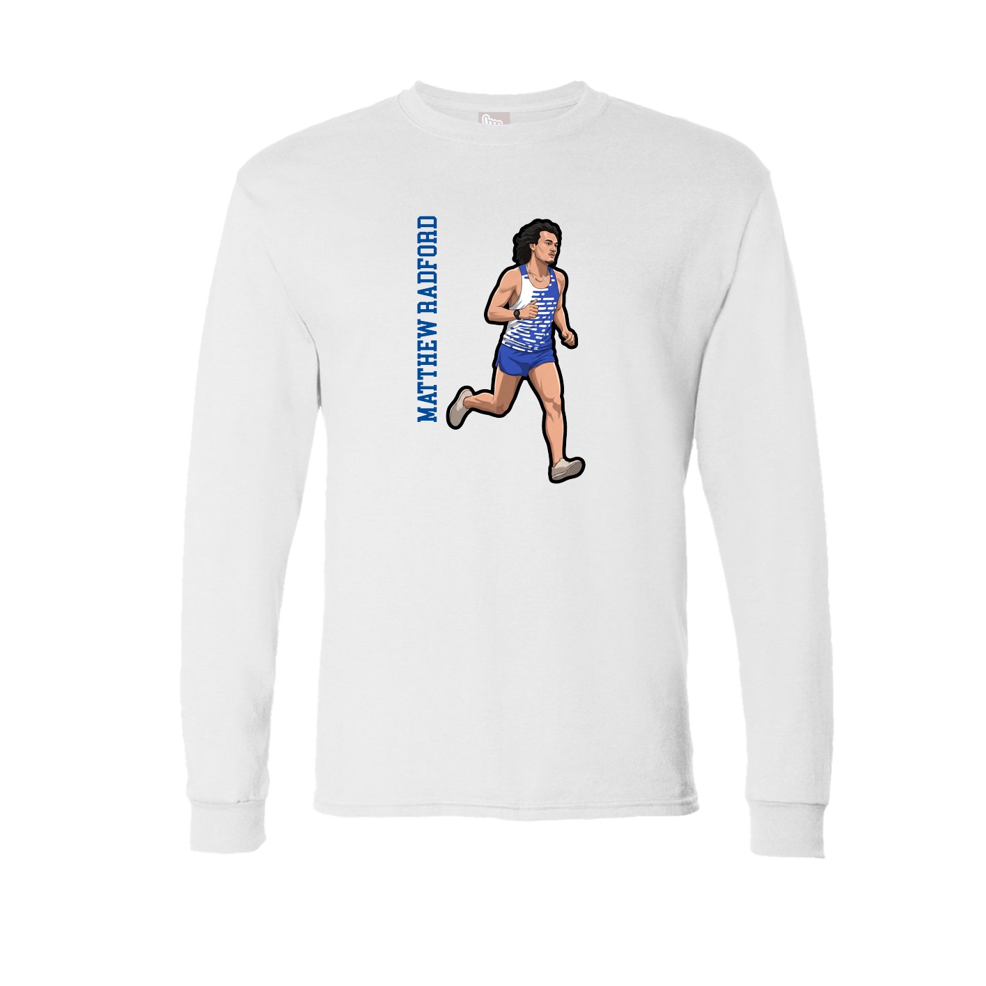 Long Sleeve Tee — Name Vertical in White