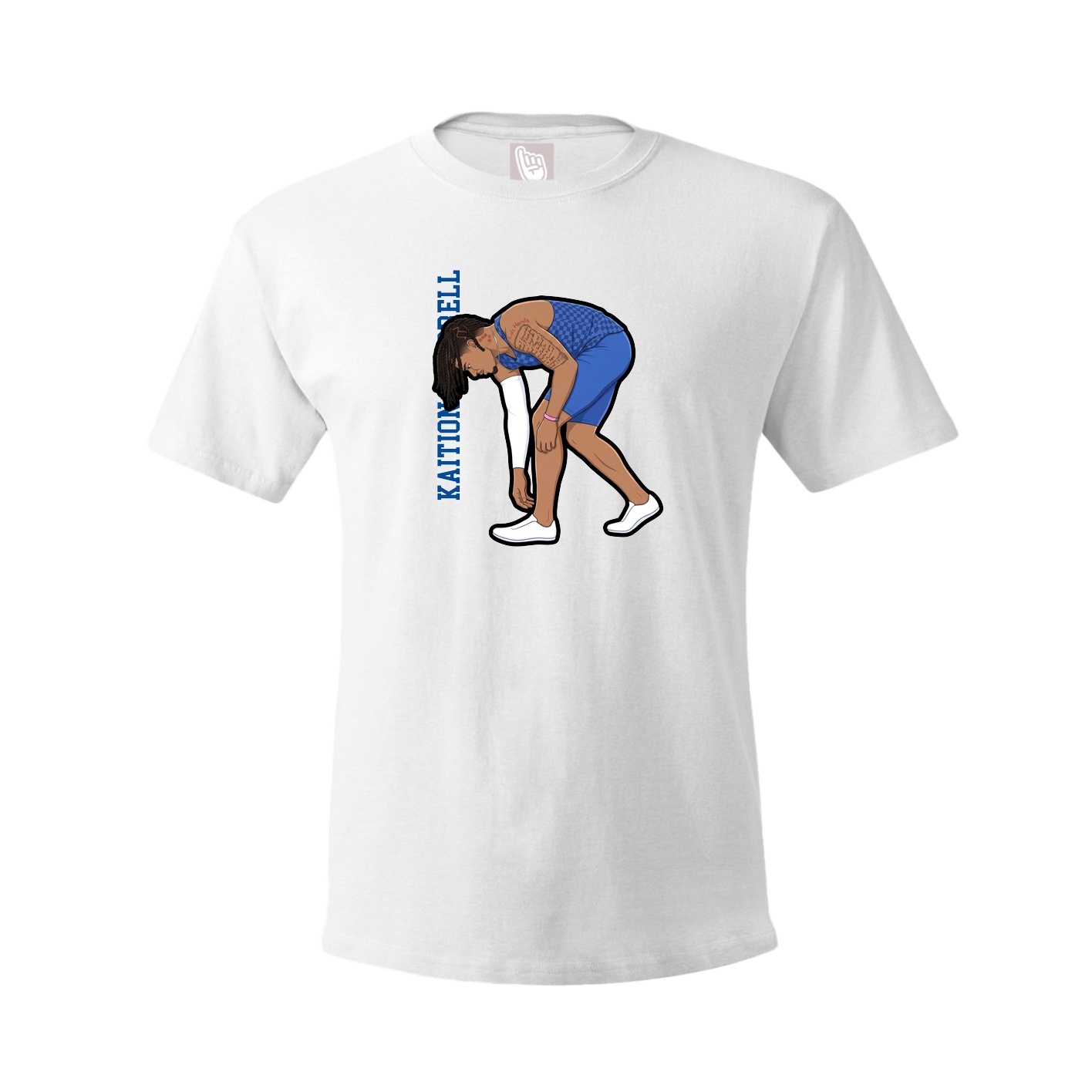 Tee — Name Vertical in White