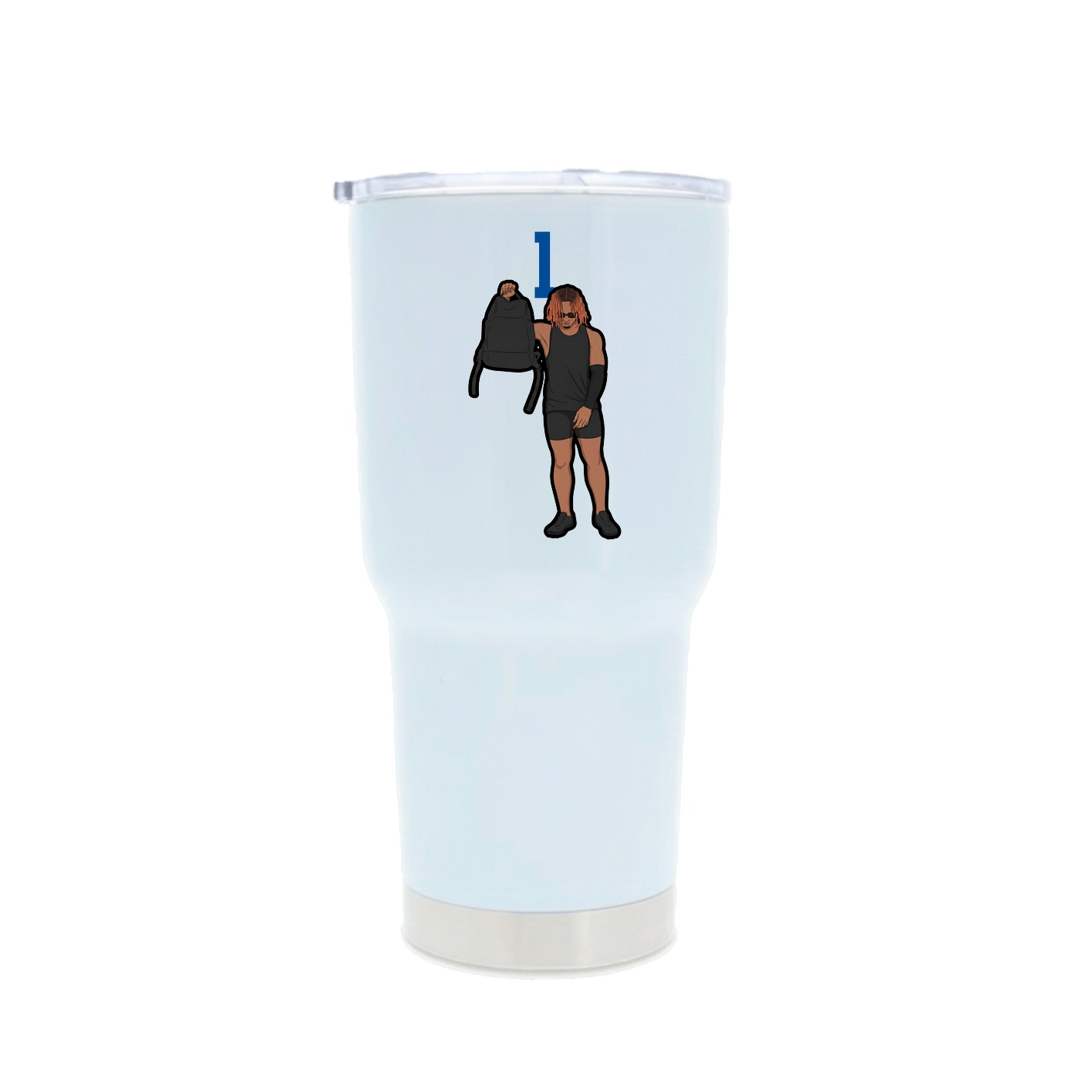 30oz Stainless Steel Tumbler — Number Top in White