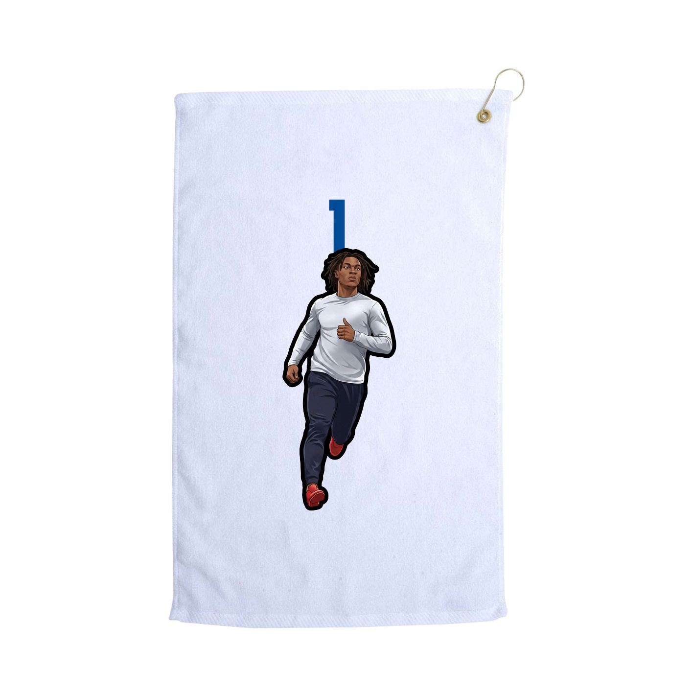 Golf Towel — Number Top in White