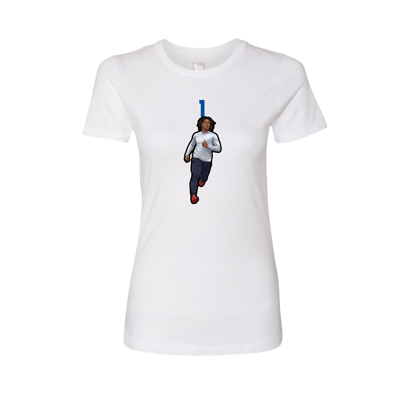 Fitted Women's Tee — Number Top in White