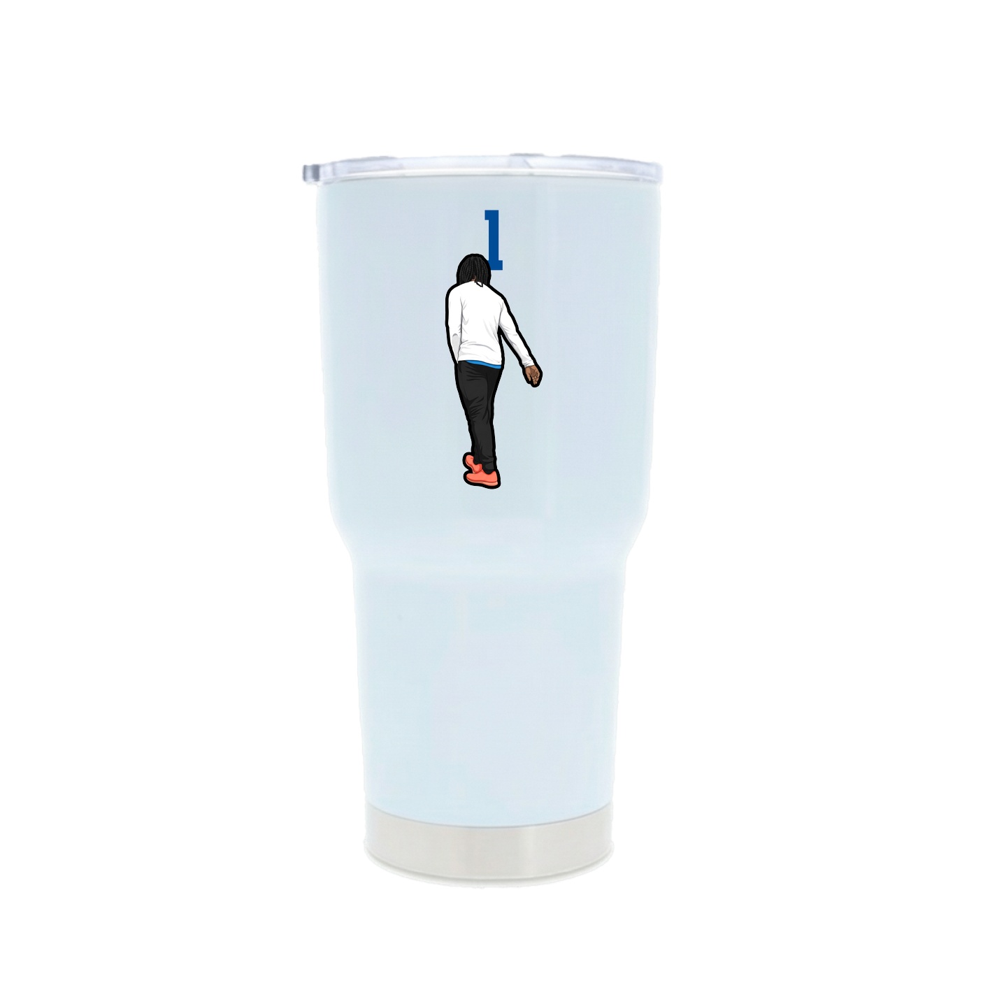 30oz Stainless Steel Tumbler — Number Top in White