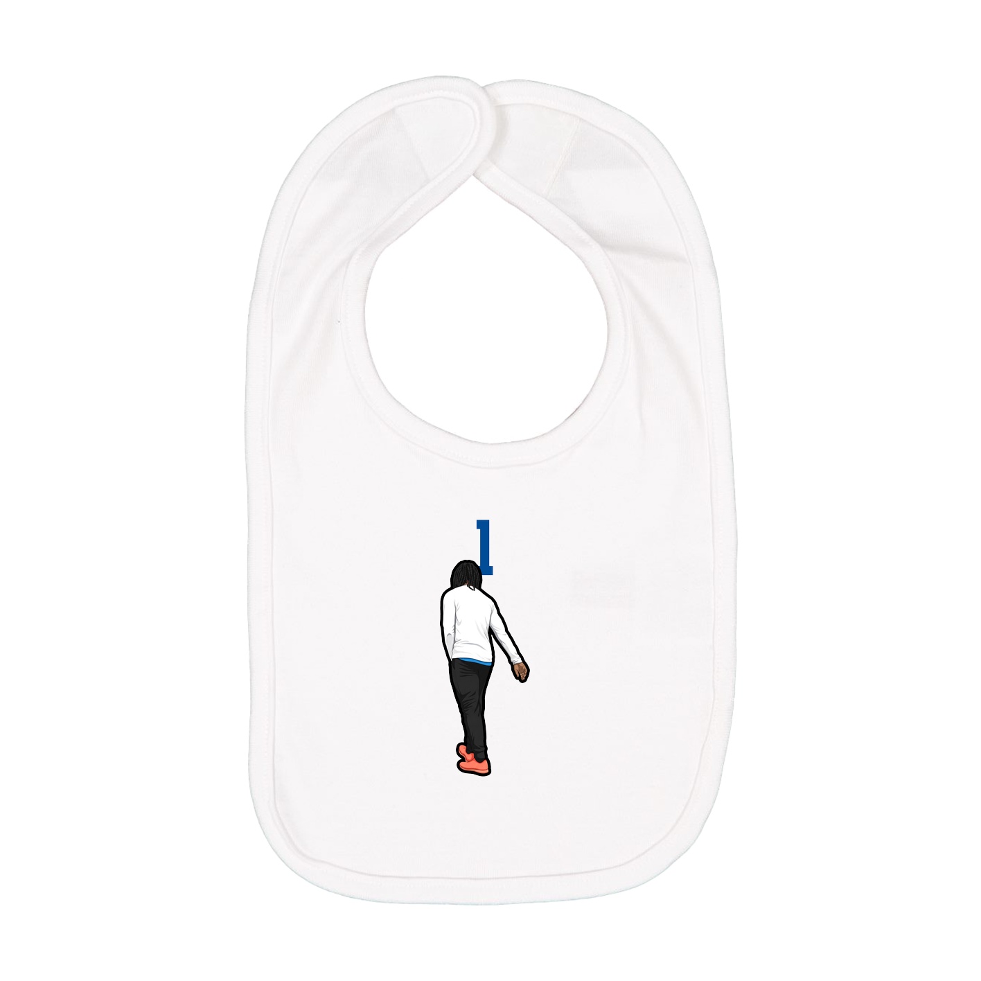 Infant Bib — Number Top in White