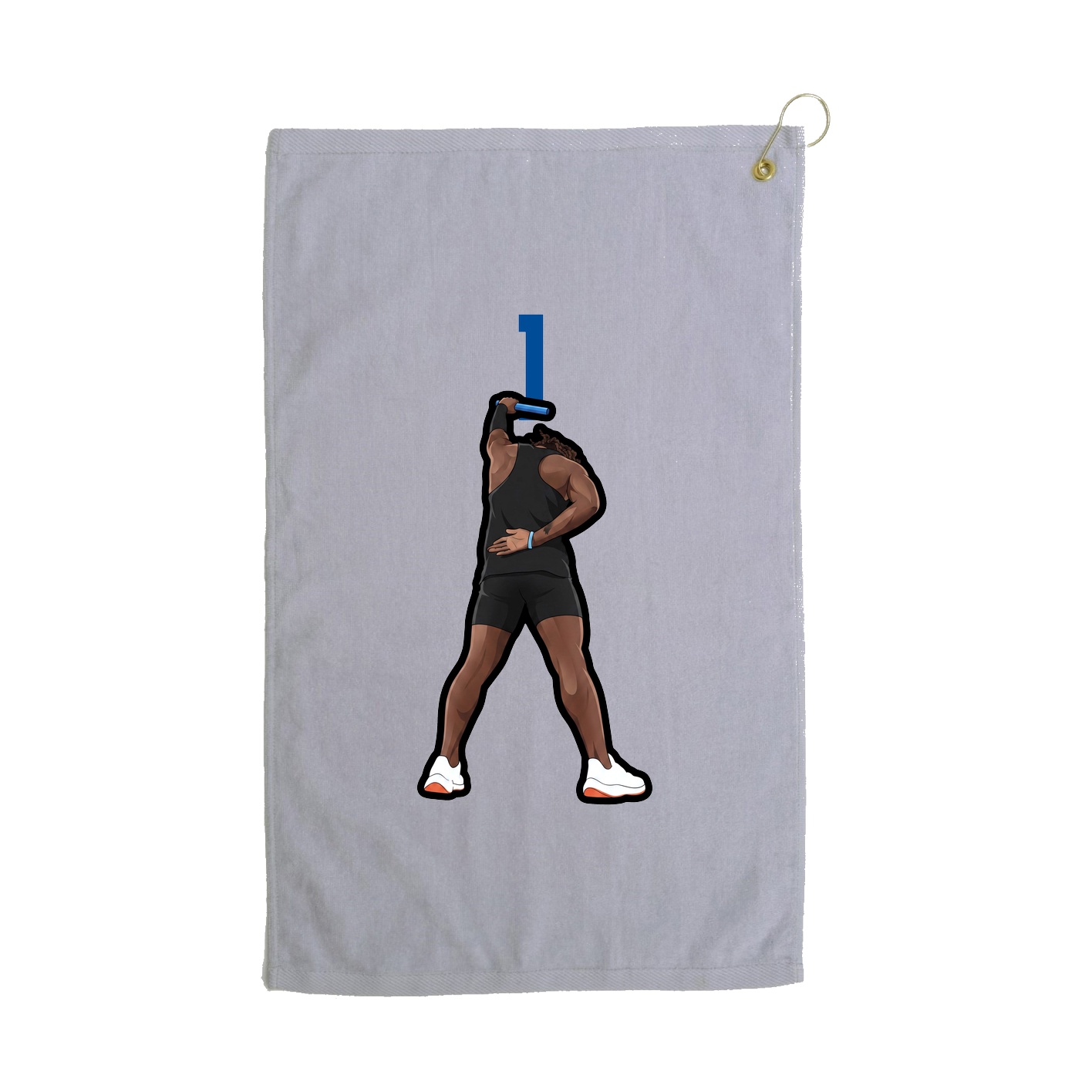 Golf Towel — Number Top in Grey