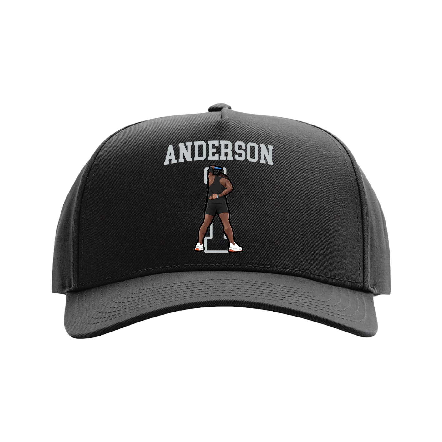 Full Fabric Five-Panel Champ Cap — Shirsey in Black