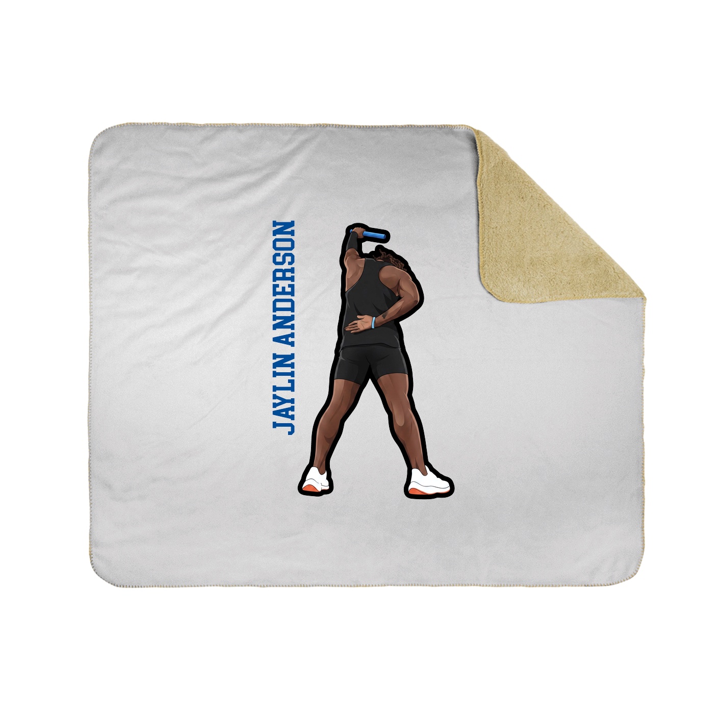 Throw Blanket — Name Vertical in White