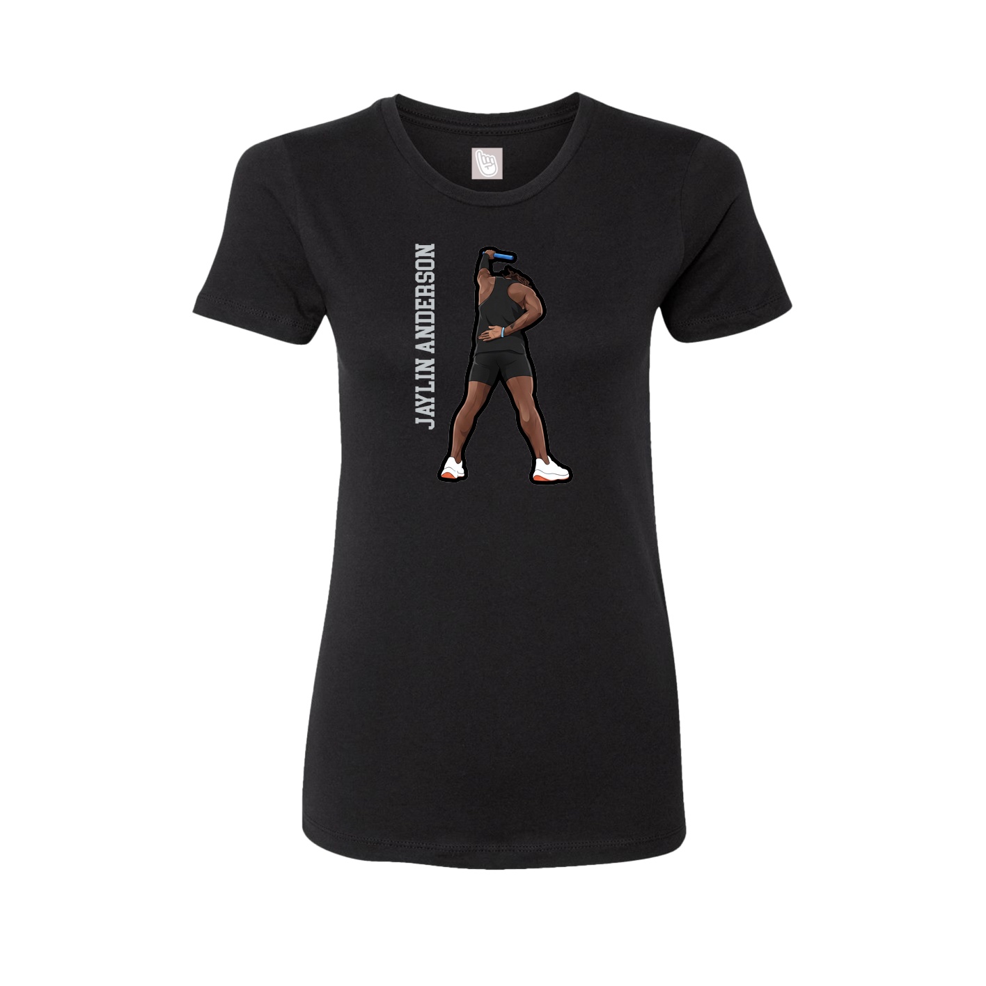 Fitted Women's Tee — Name Vertical in Black