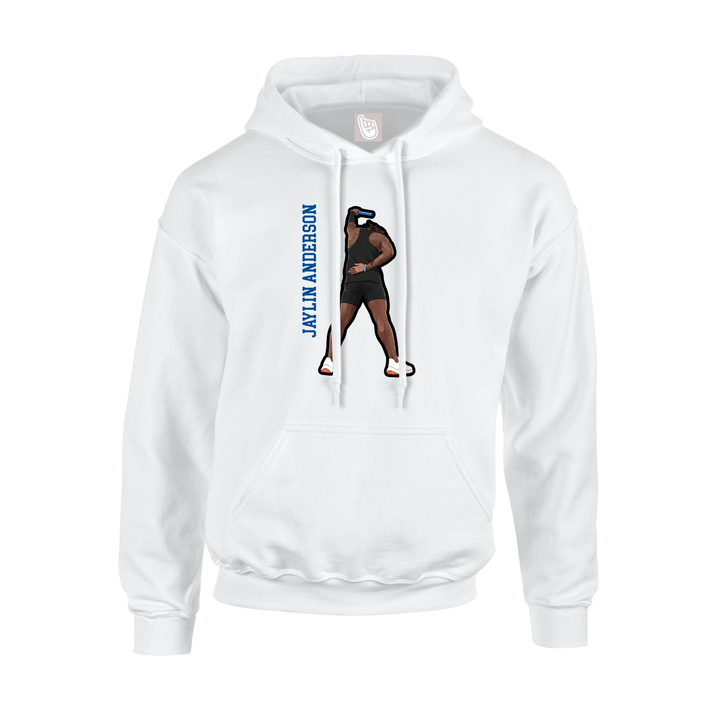 Youth Hoodie — Name Vertical in White
