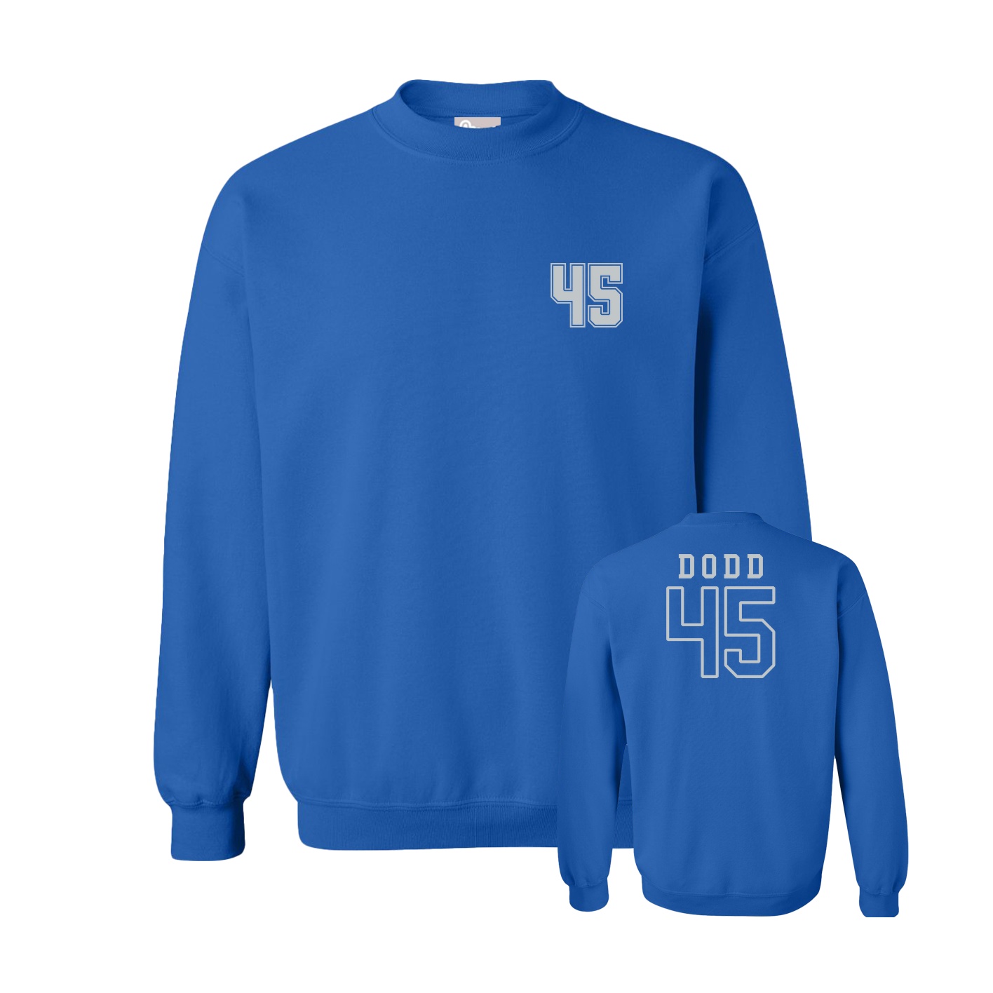 Fleece Crew — Chest Back in Royal