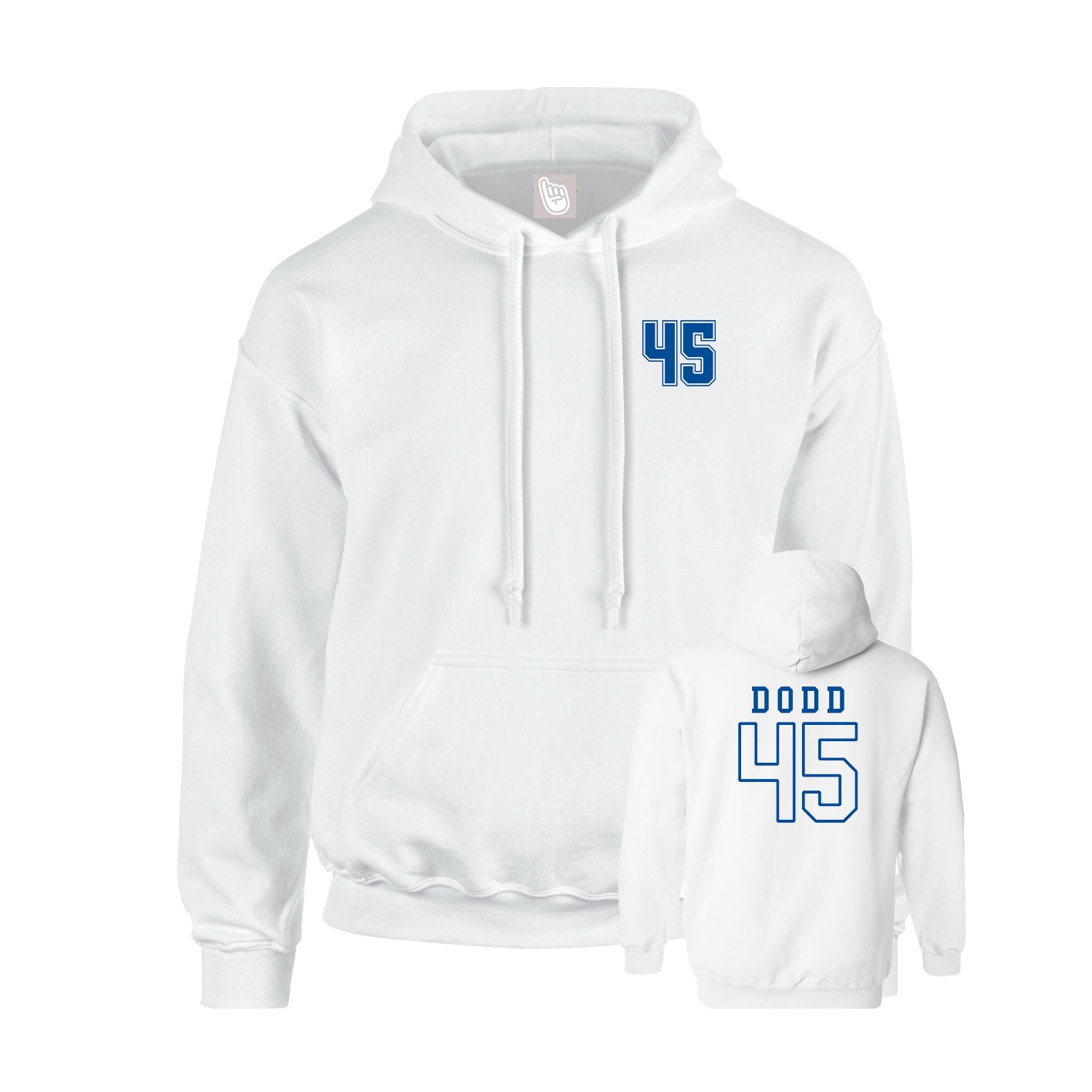 Youth Hoodie — Chest Back in White