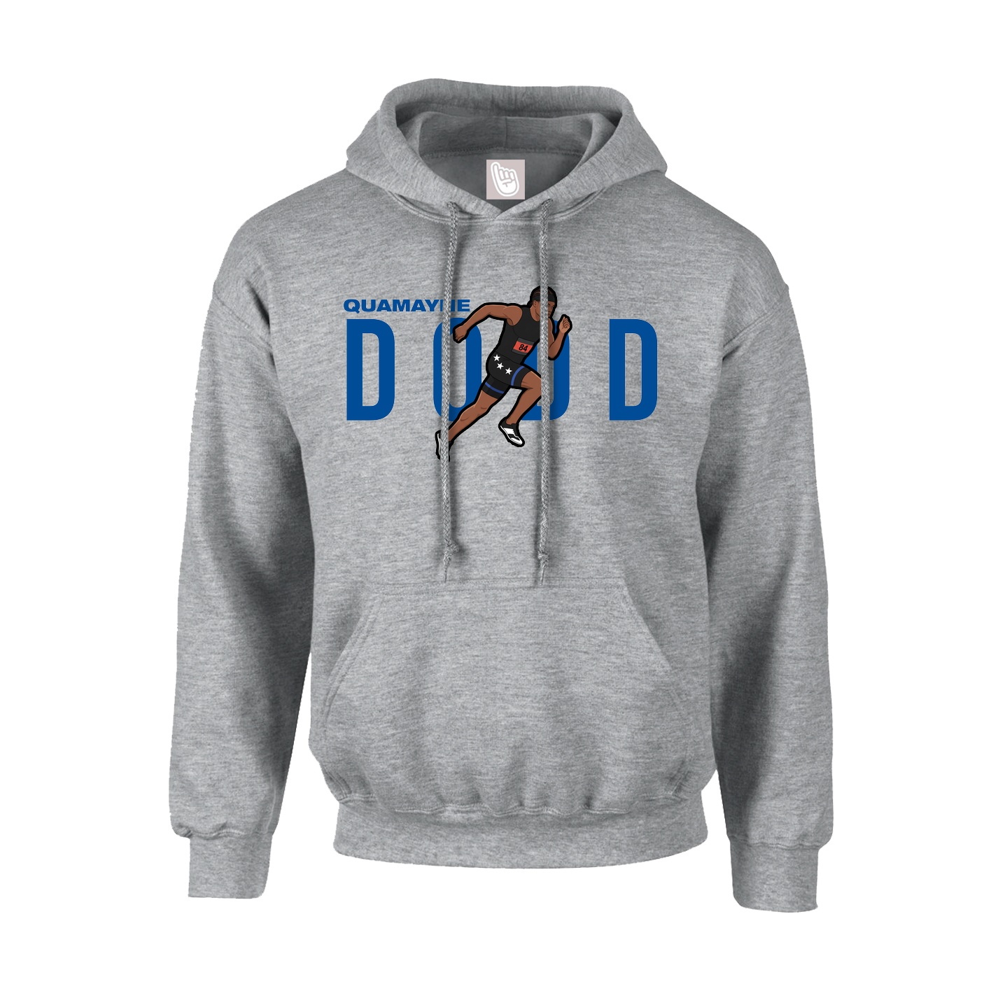 Youth Hoodie — Player Name in Grey