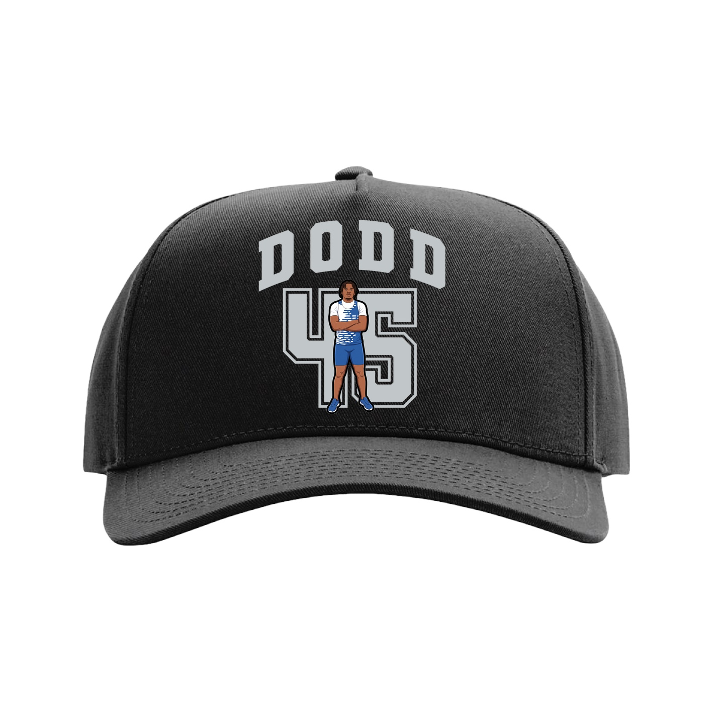 Full Fabric Five-Panel Champ Cap — Number in Black