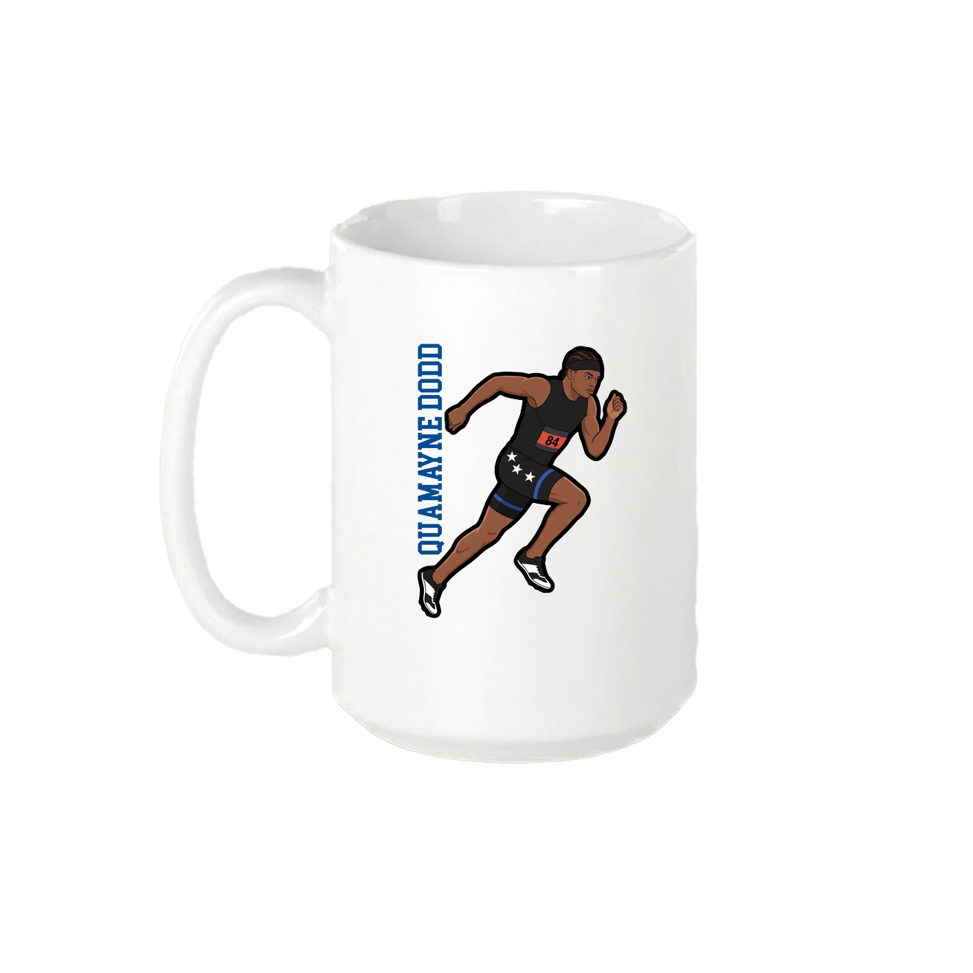 15oz Coffee Mug — Name Vertical in White