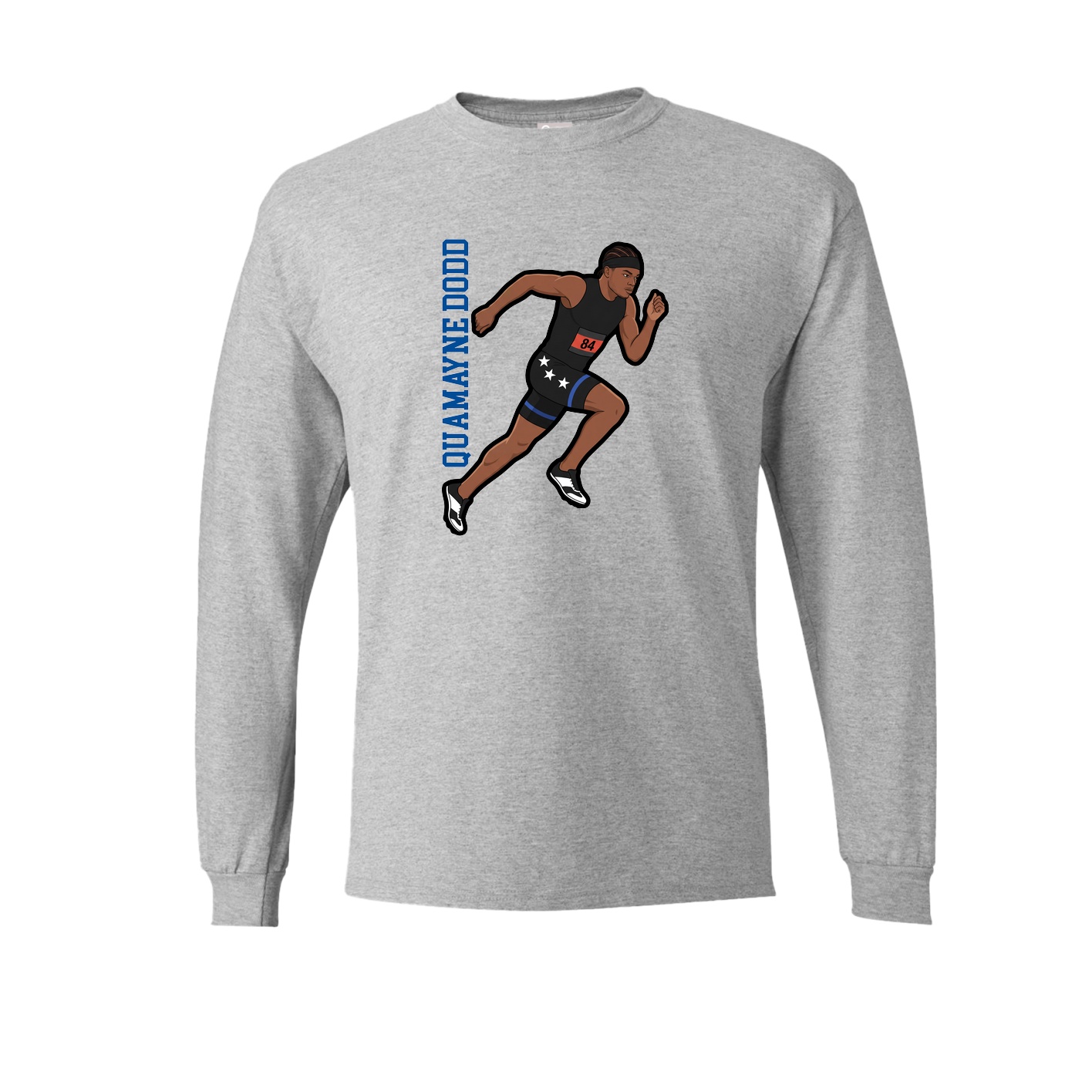 Long Sleeve Tee — Name Vertical in Grey