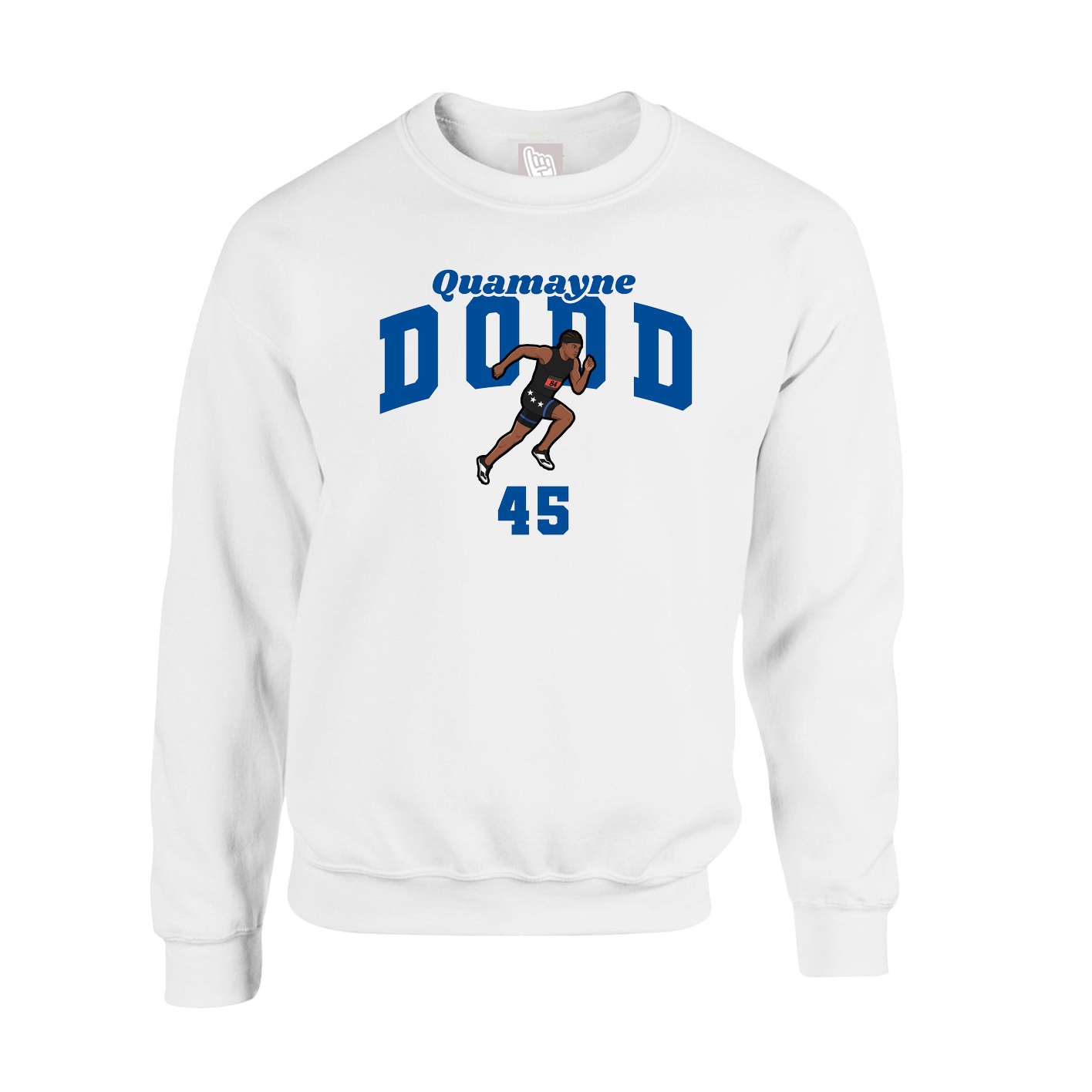 Fleece Crew — Signature Arch in White