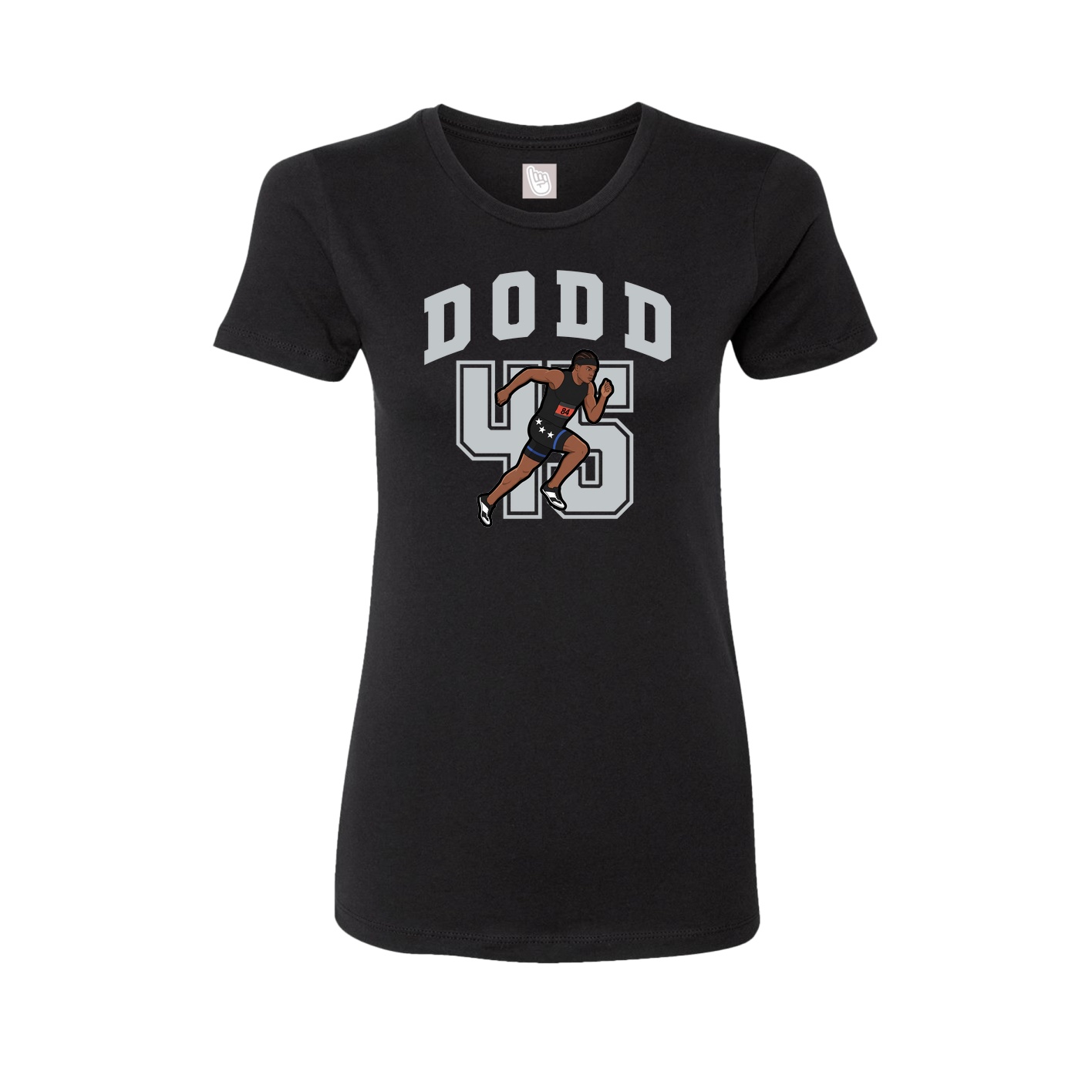 Fitted Women's Tee — Number in Black