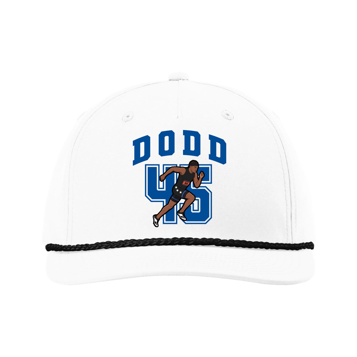 Five-Panel Classic Rope Cap — Number in White