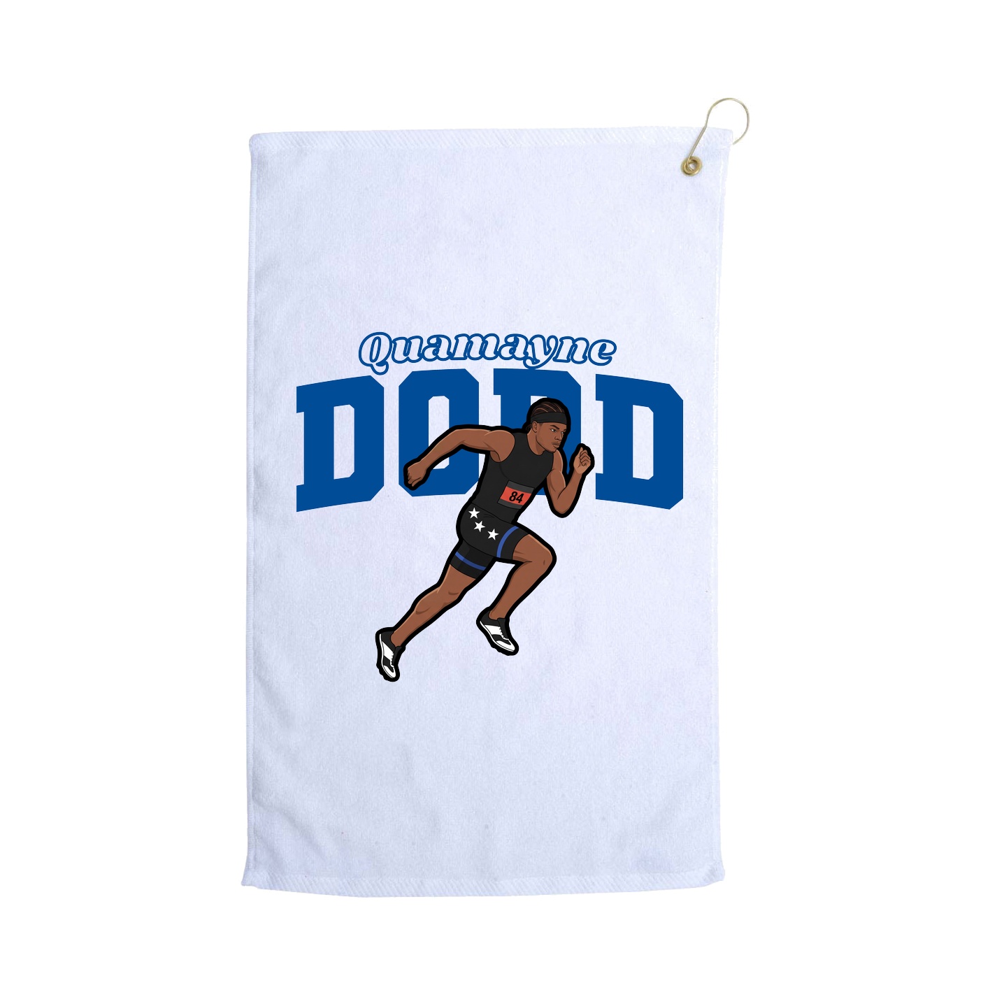 Golf Towel — Name Arch in White