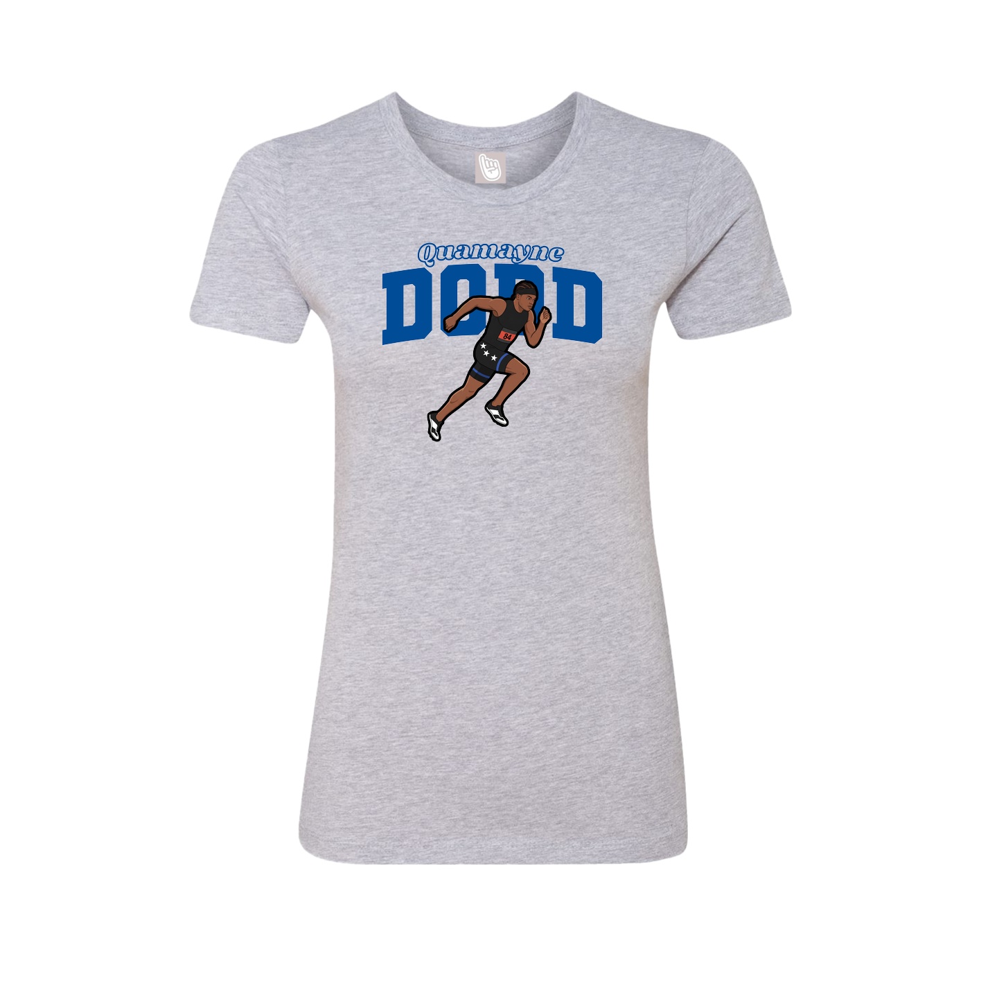 Fitted Women's Tee — Name Arch in Grey