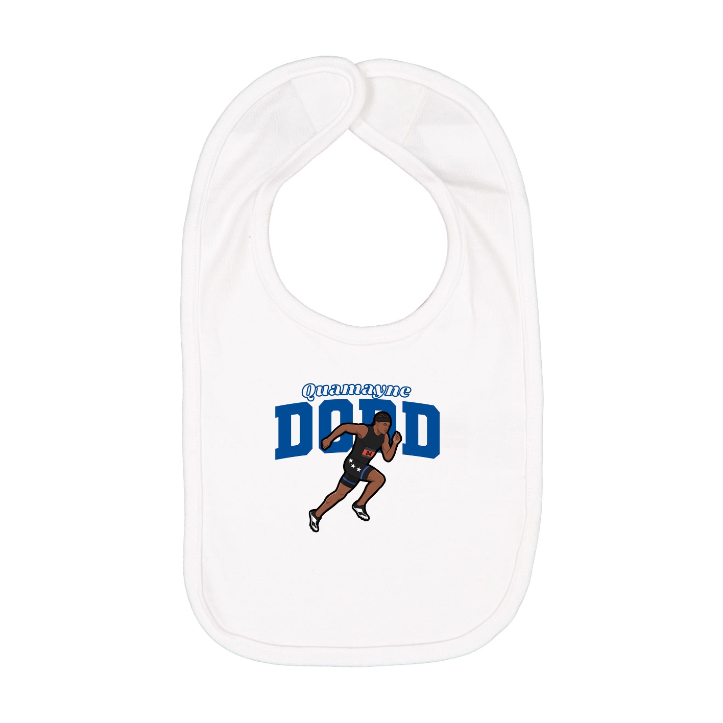 Infant Bib — Name Arch in White