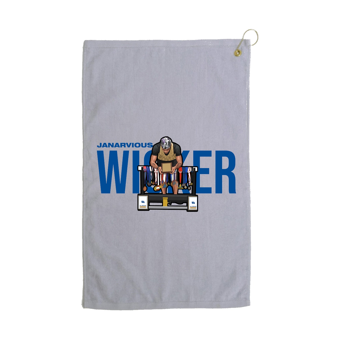 Golf Towel — Player Name in Grey