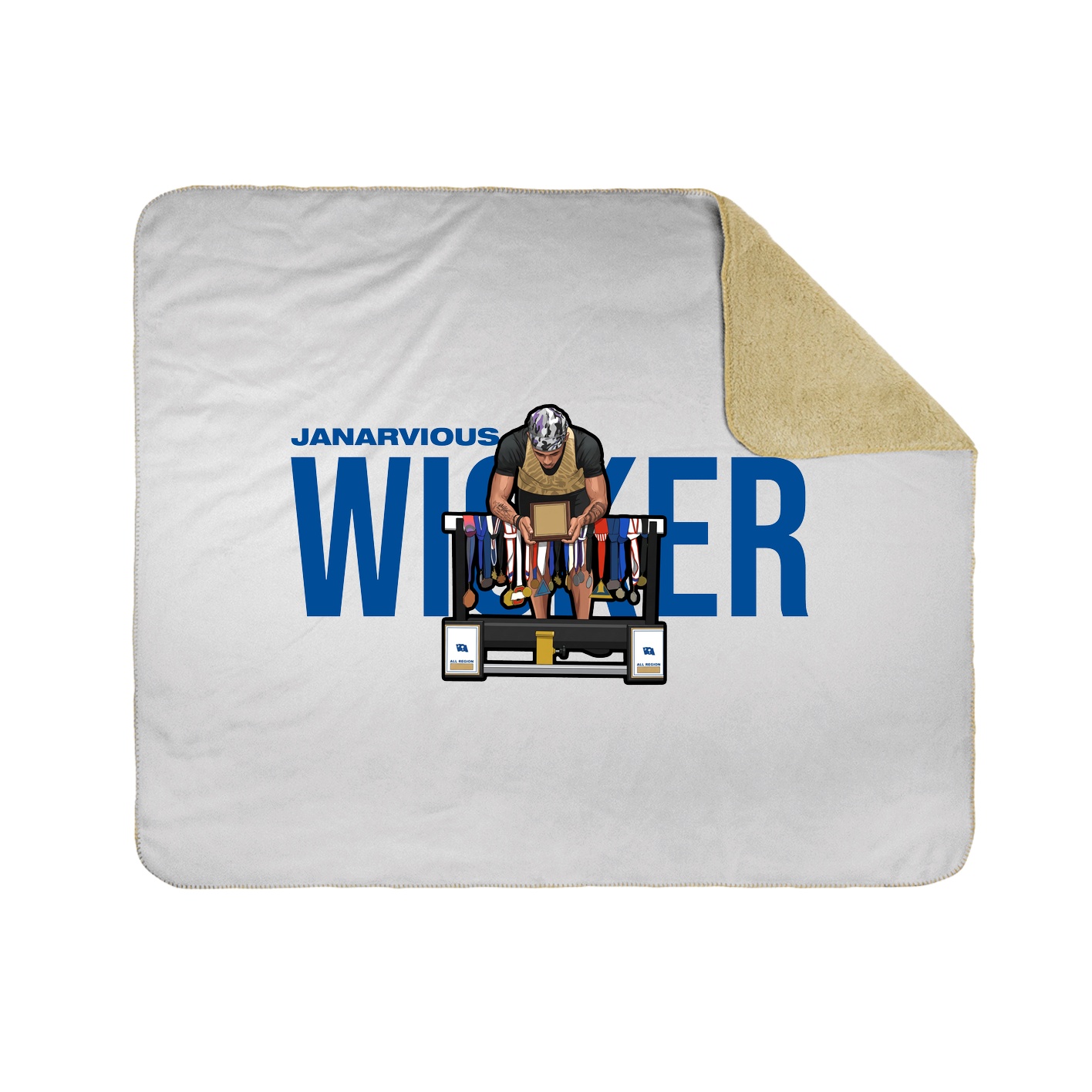 Throw Blanket — Player Name in White