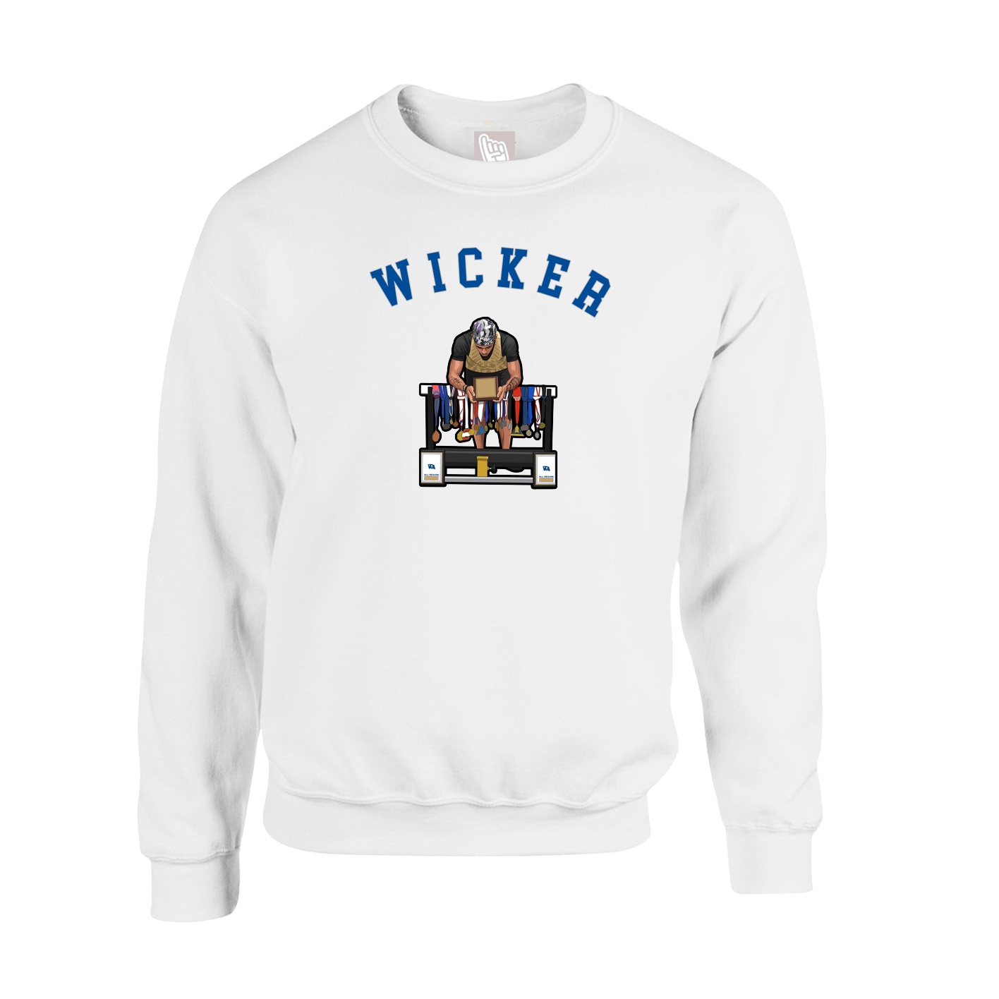 Fleece Crew — Shirsey Arch in White
