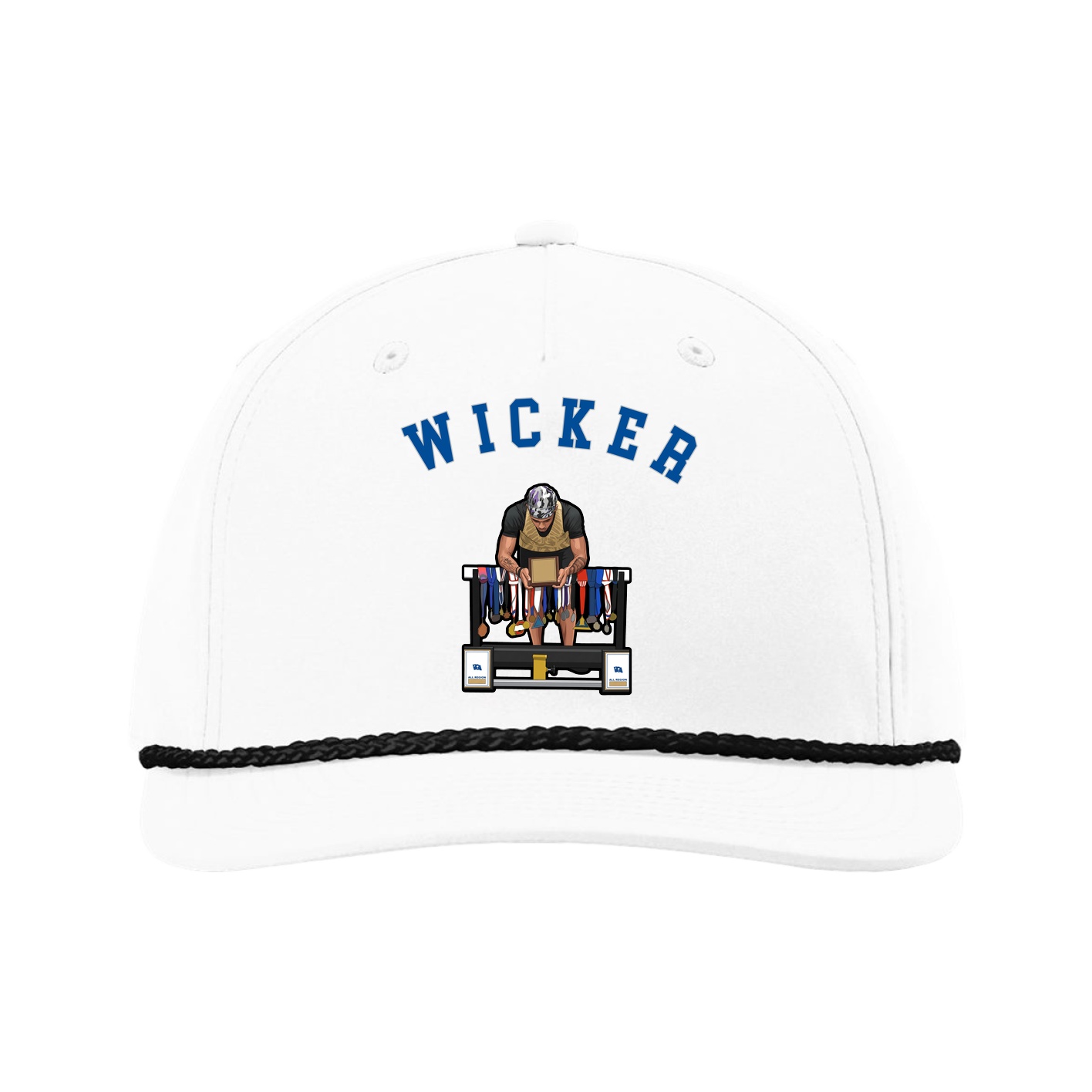 Five-Panel Classic Rope Cap — Shirsey Arch in White