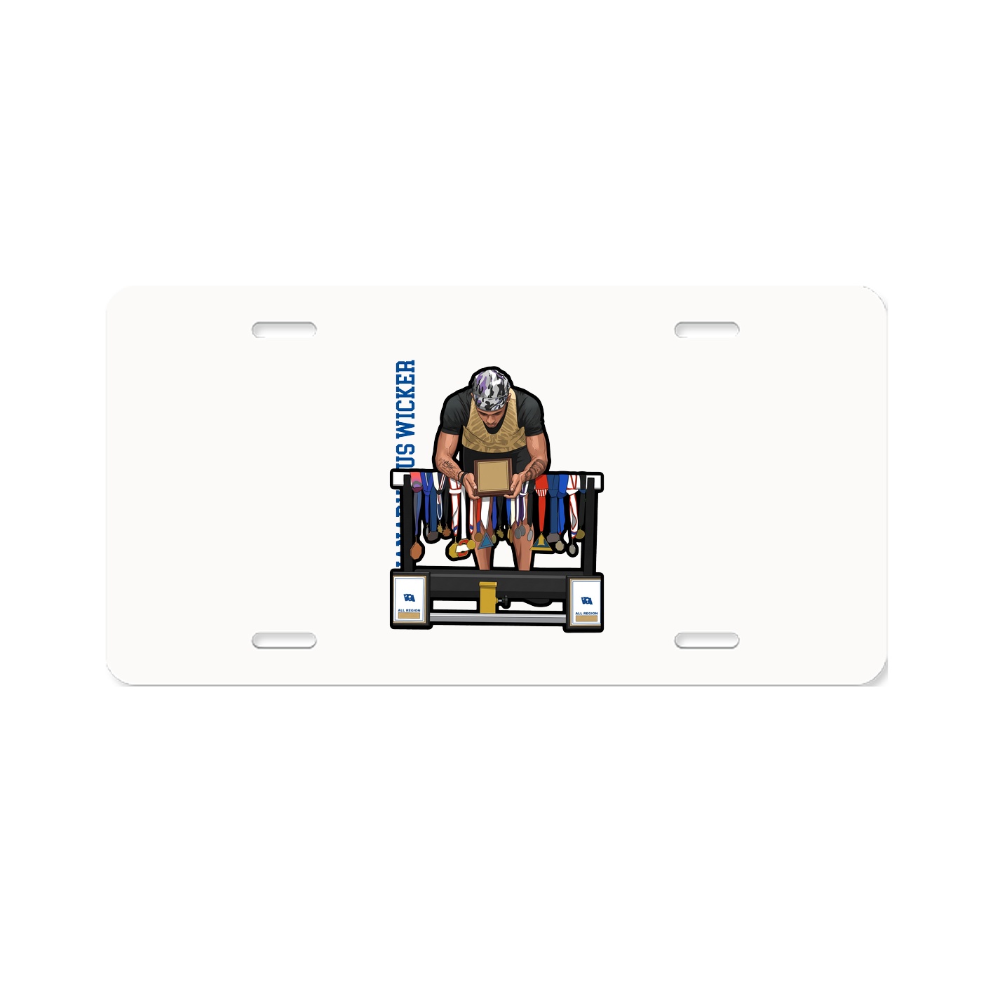 License Plate — Name Vertical in Classic