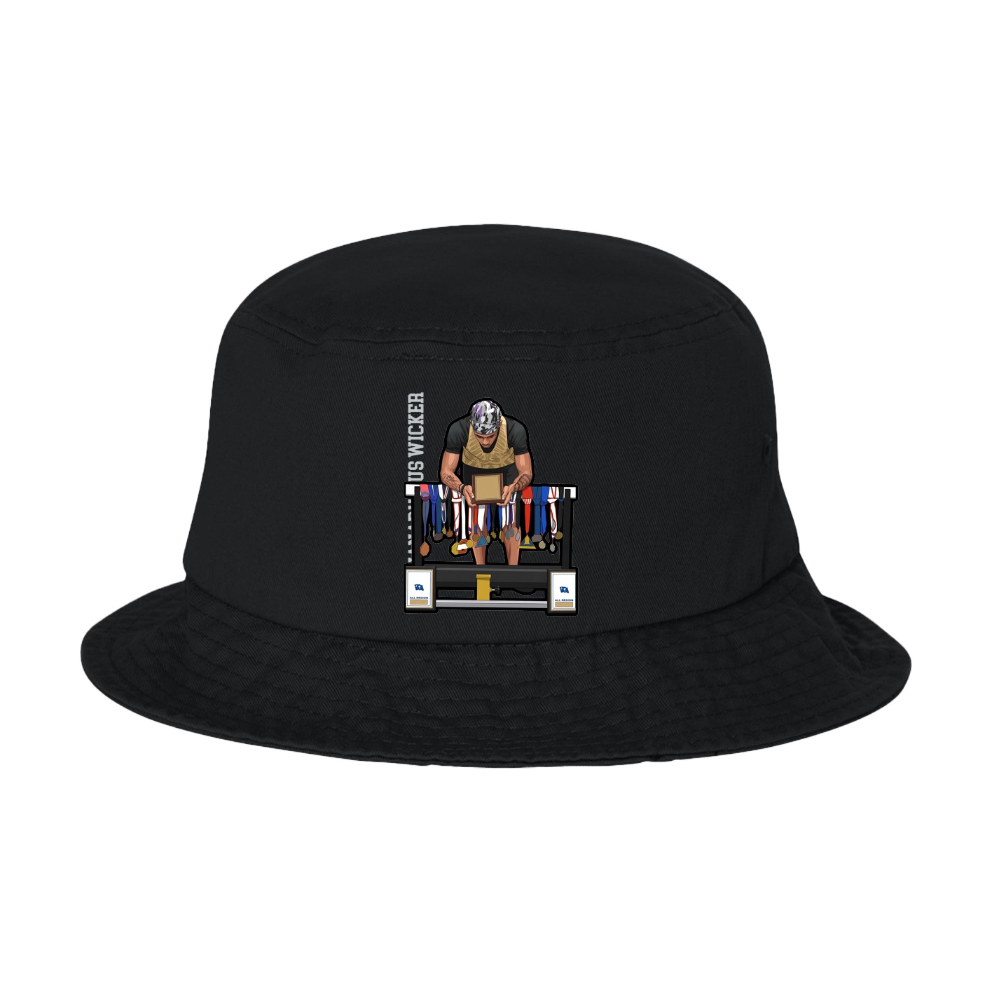 Bucket Cap — Name Vertical in Black