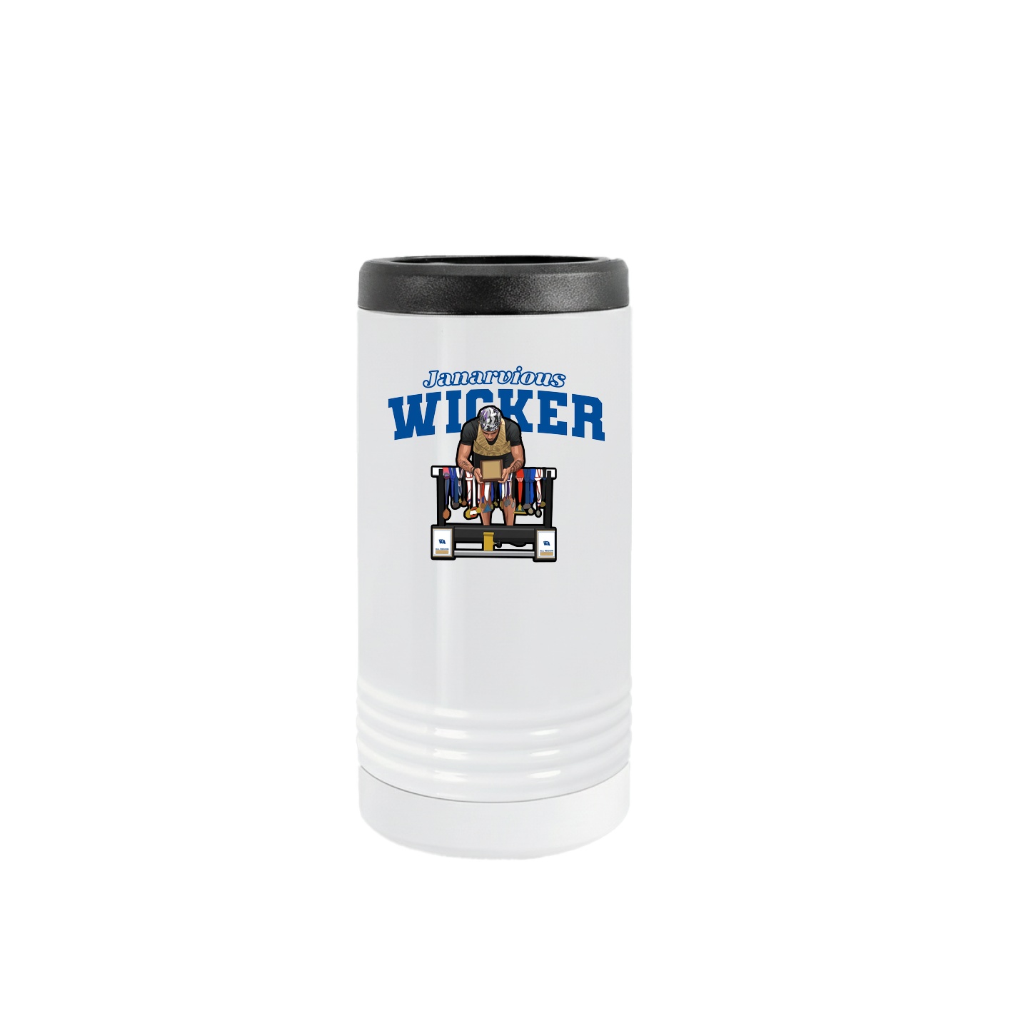 Slim Beverage Holder — Name Arch in White