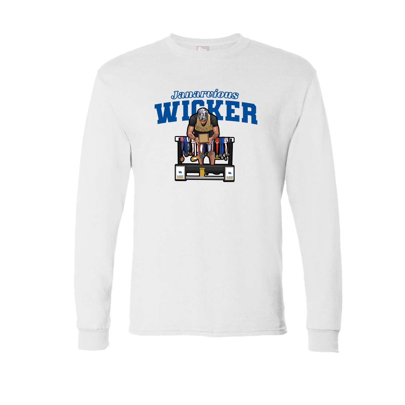 Long Sleeve Tee — Name Arch in White