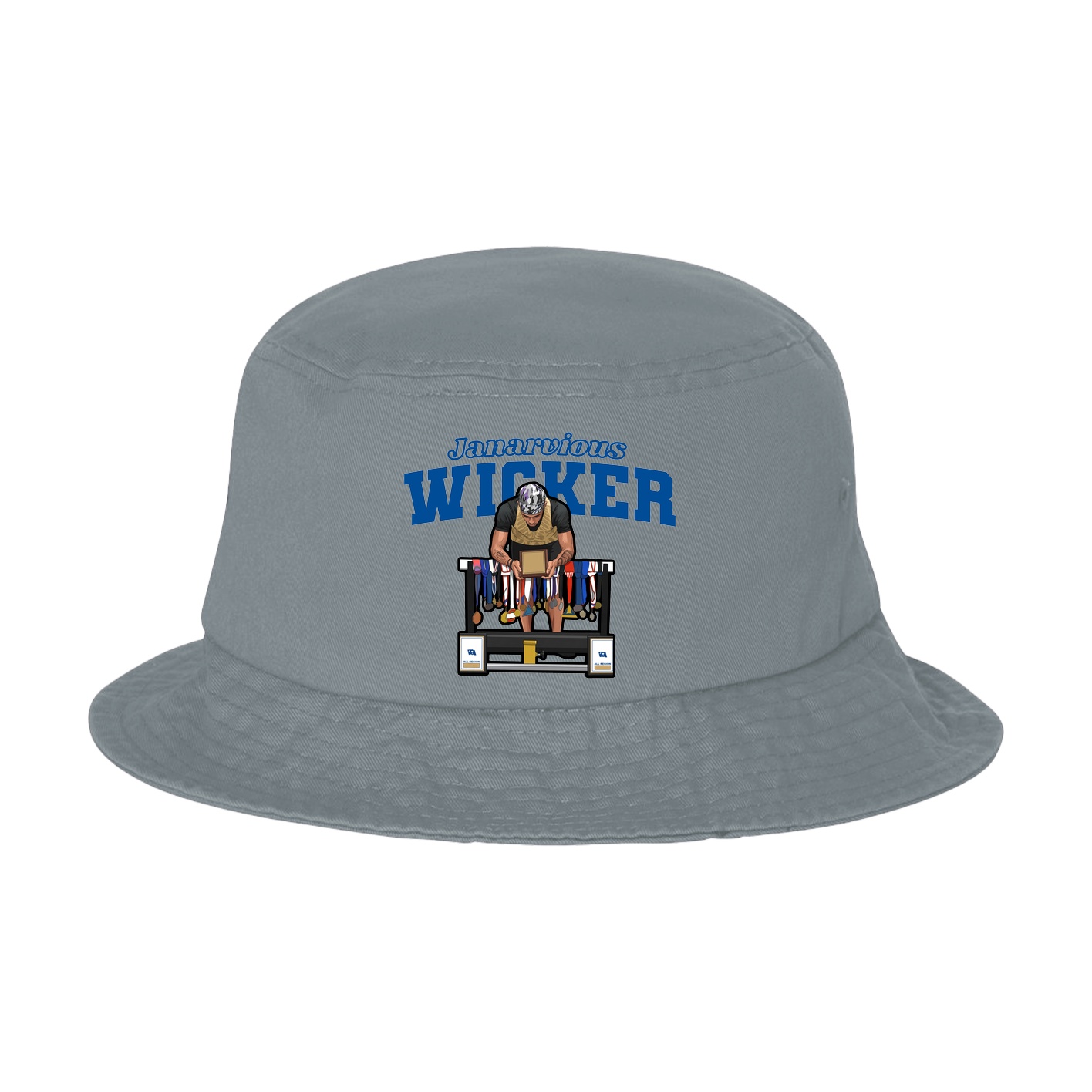Bucket Cap — Name Arch in Grey