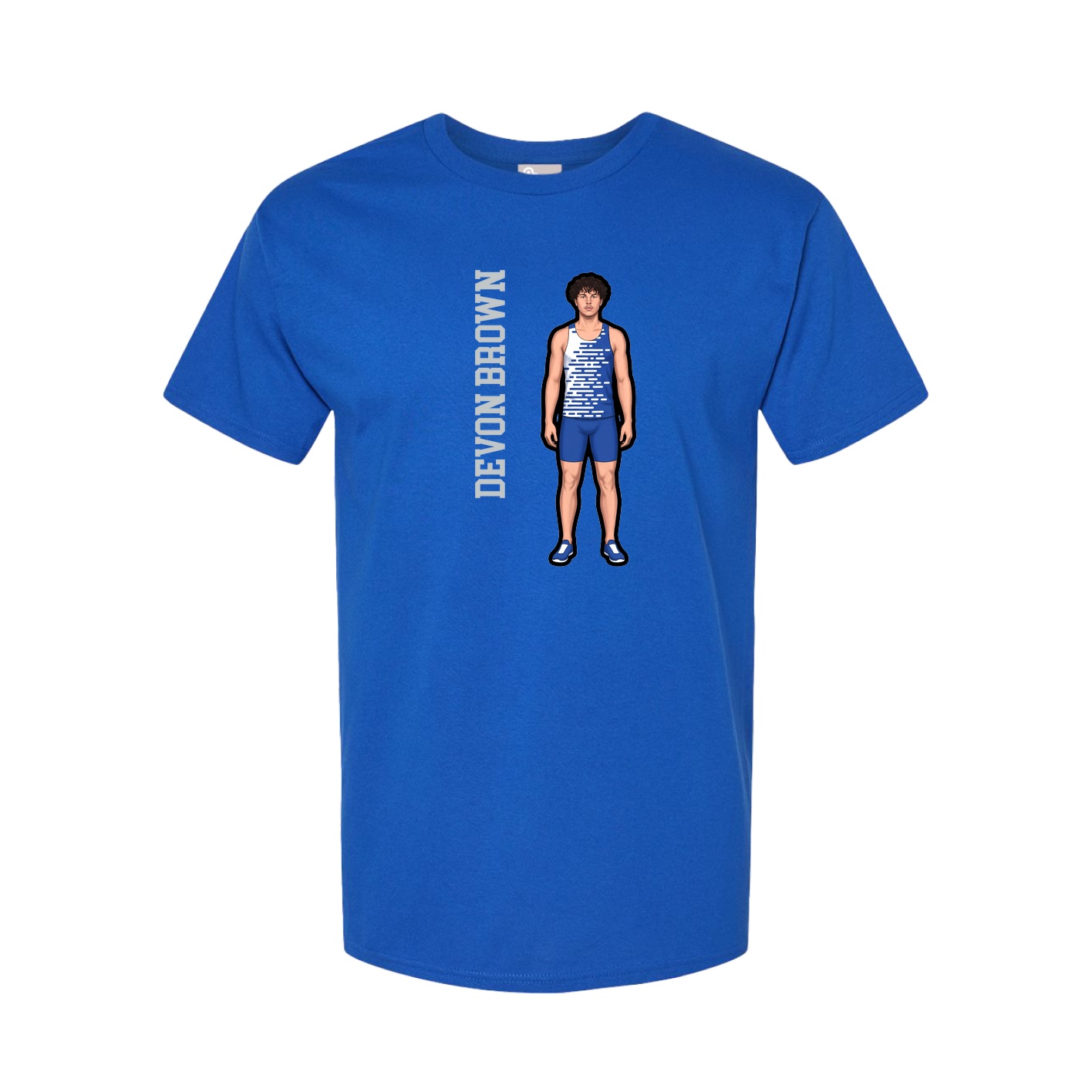 Youth Tee — Name Vertical in Royal
