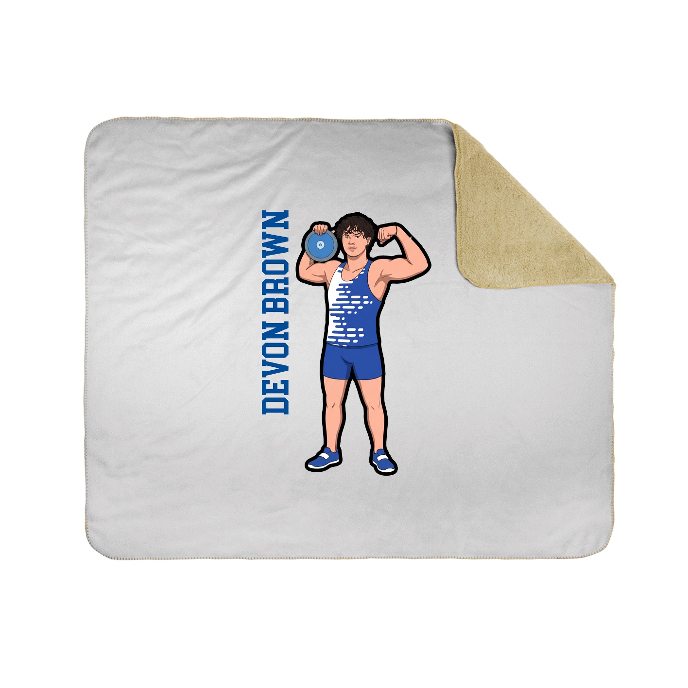 Throw Blanket — Name Vertical in White