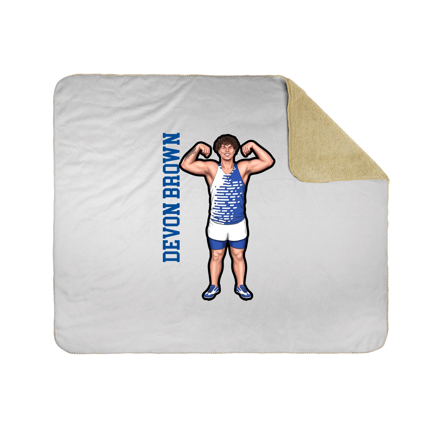 Throw Blanket — Name Vertical in White